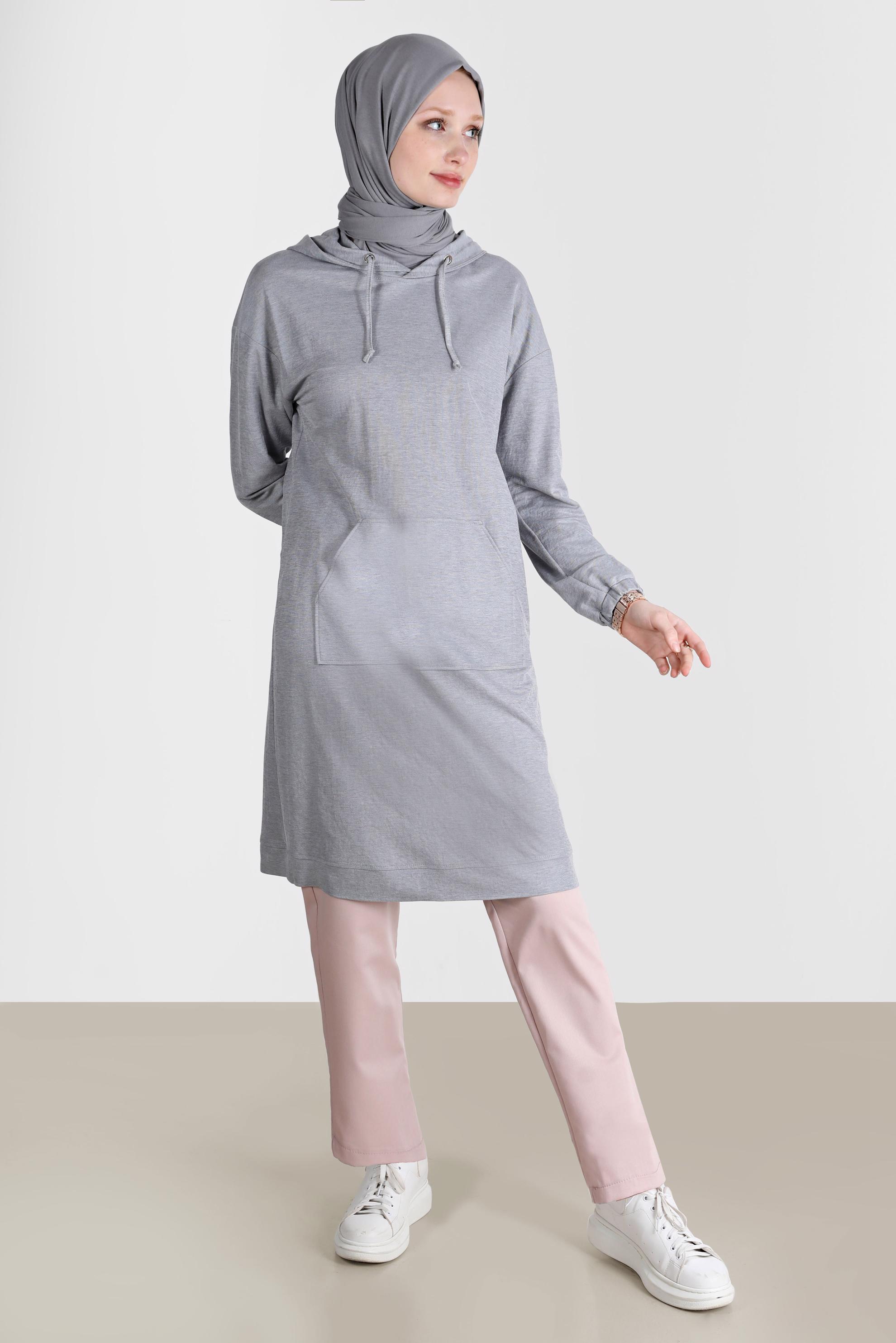 Tesettür giyim PUDRA BELİ LASTİKLİ PANTOLON 70364 