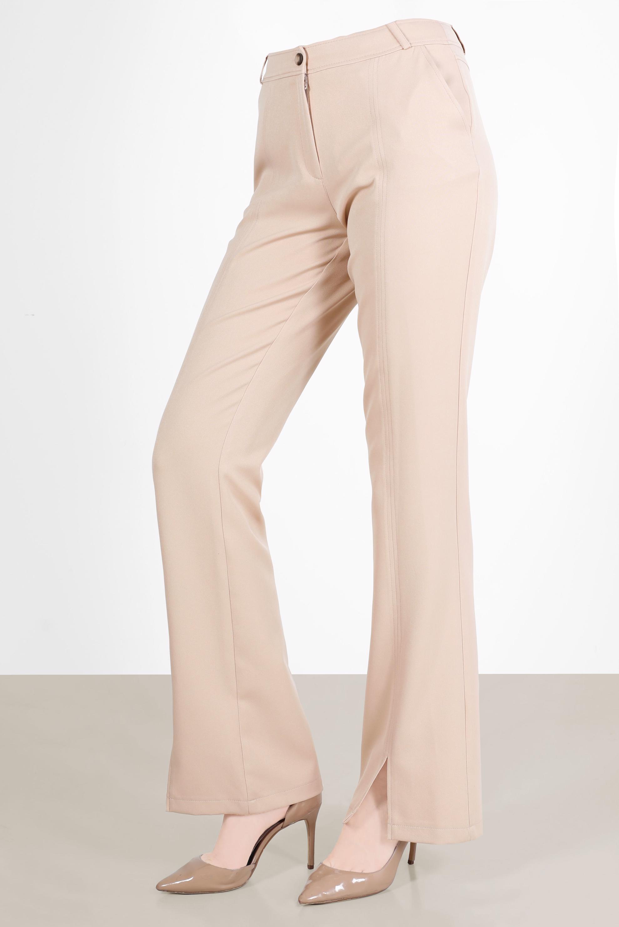 Tesettür giyim BEJ YIRTMAÇ DETAYLI PANTOLON 70366 