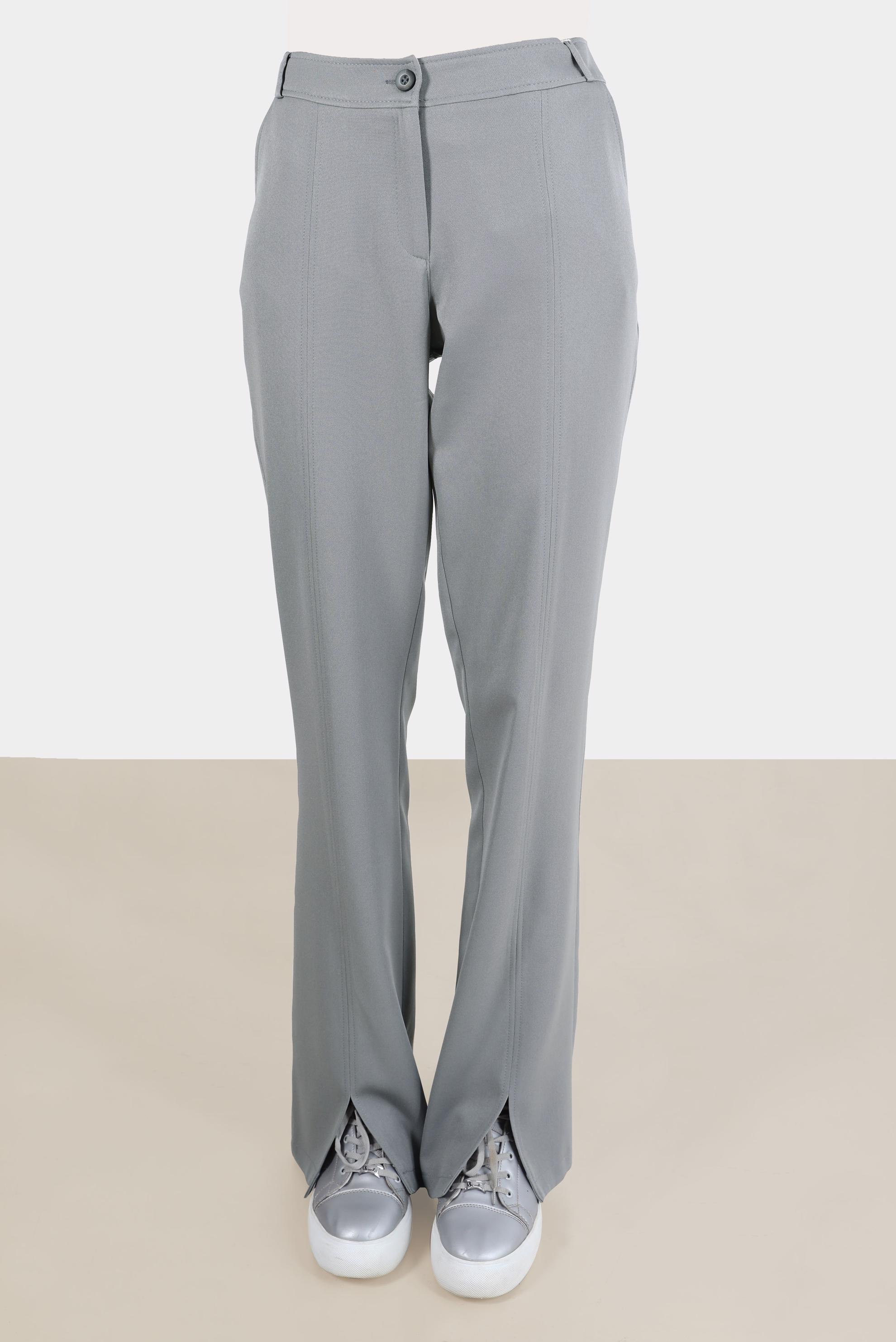 Tesettür giyim GRİ YIRTMAÇ DETAYLI PANTOLON 70366 