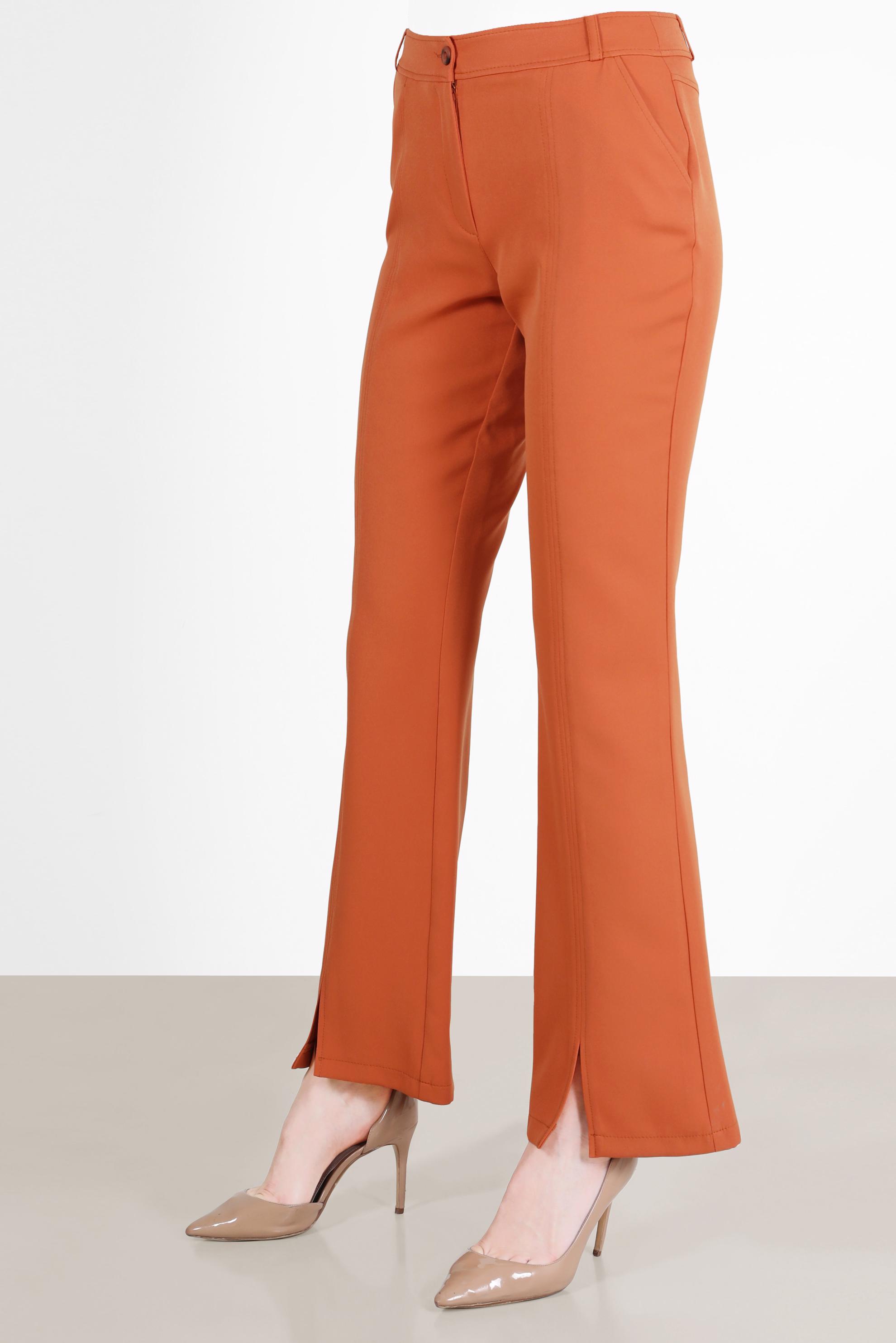 Tesettür giyim TURUNCU YIRTMAÇ DETAYLI PANTOLON 70366 