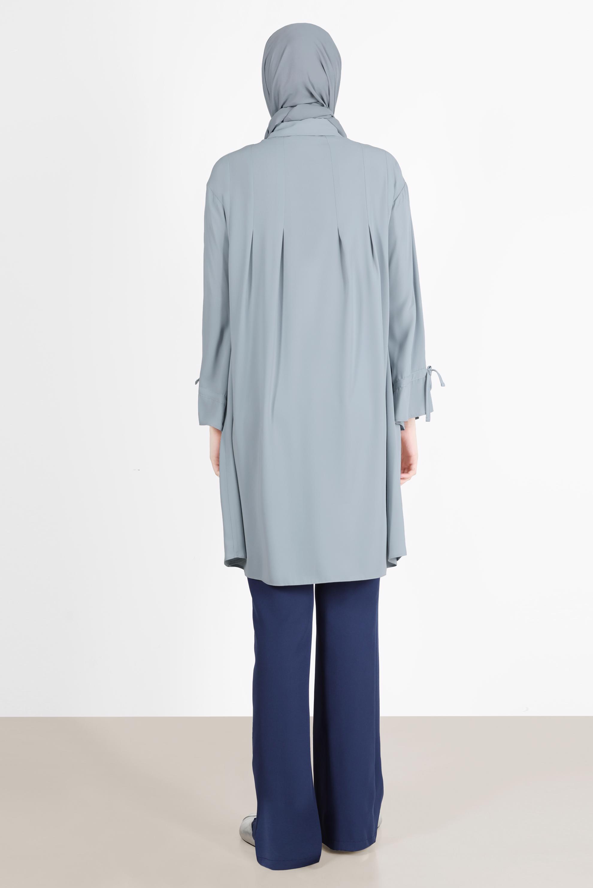 Tesettür giyim LACİVERT YIRTMAÇ DETAYLI PANTOLON 70366 