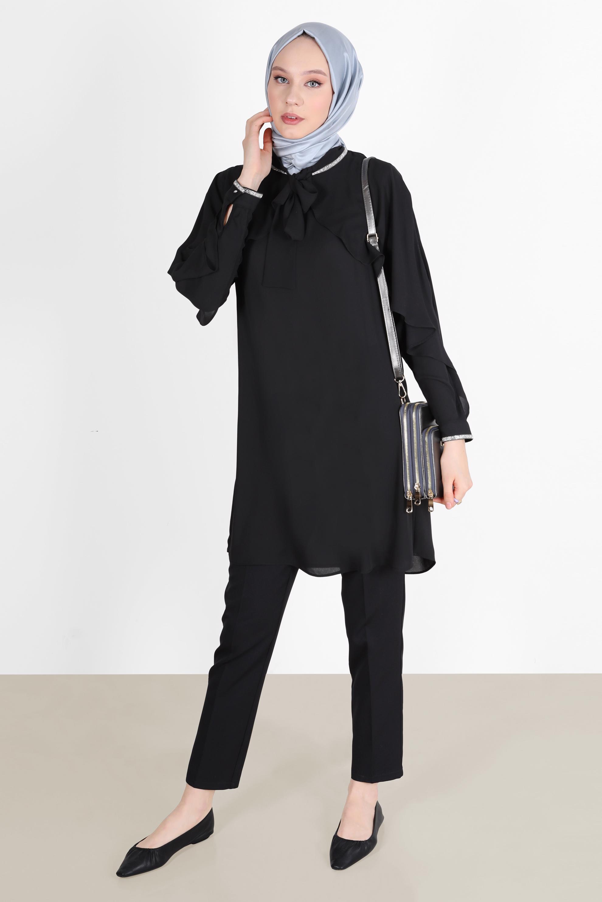 Tesettür giyim SİYAH KLASİK KESİM PANTOLON 70367