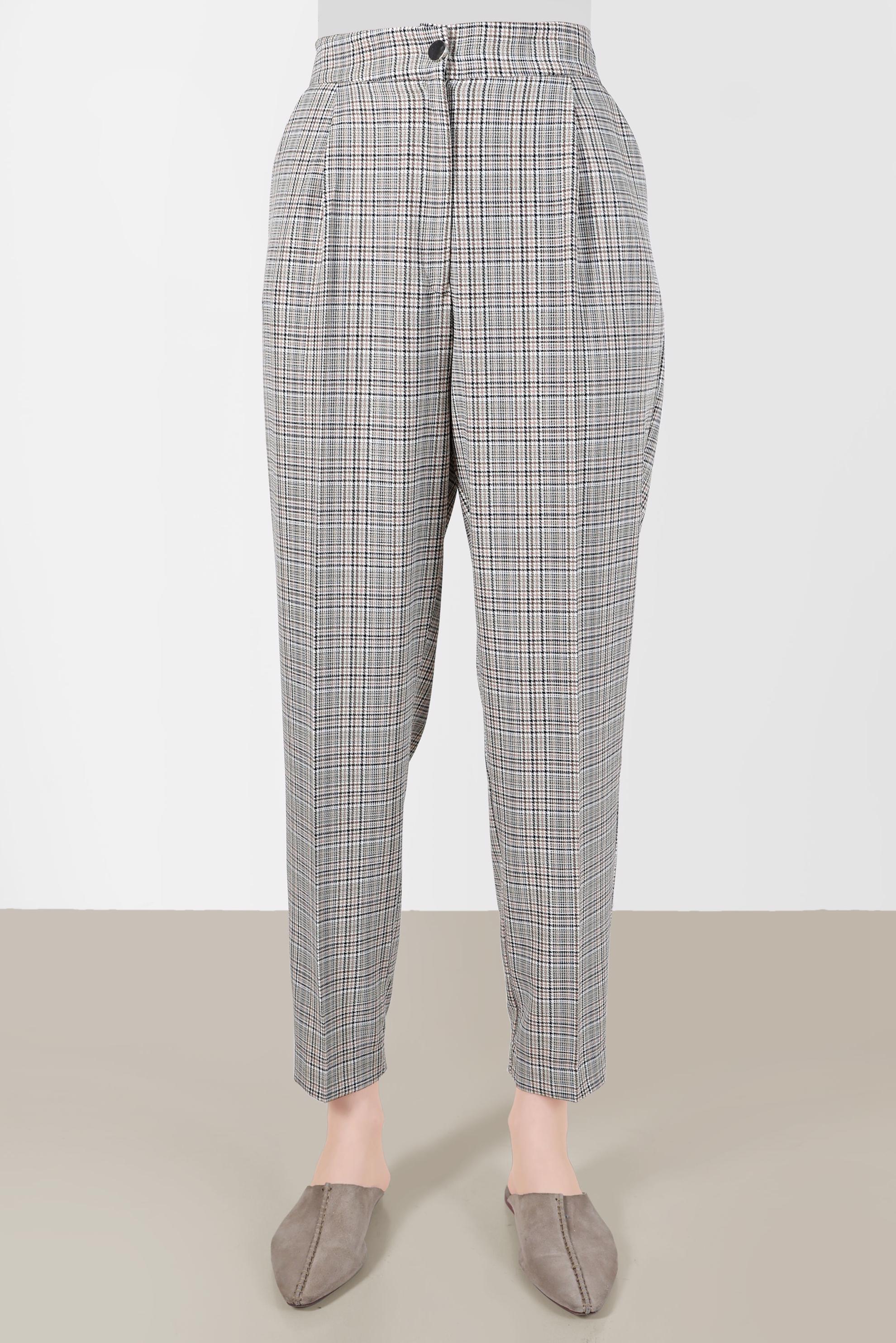 Tesettür giyim YEŞİL EKOSE PANTOLON 70368 