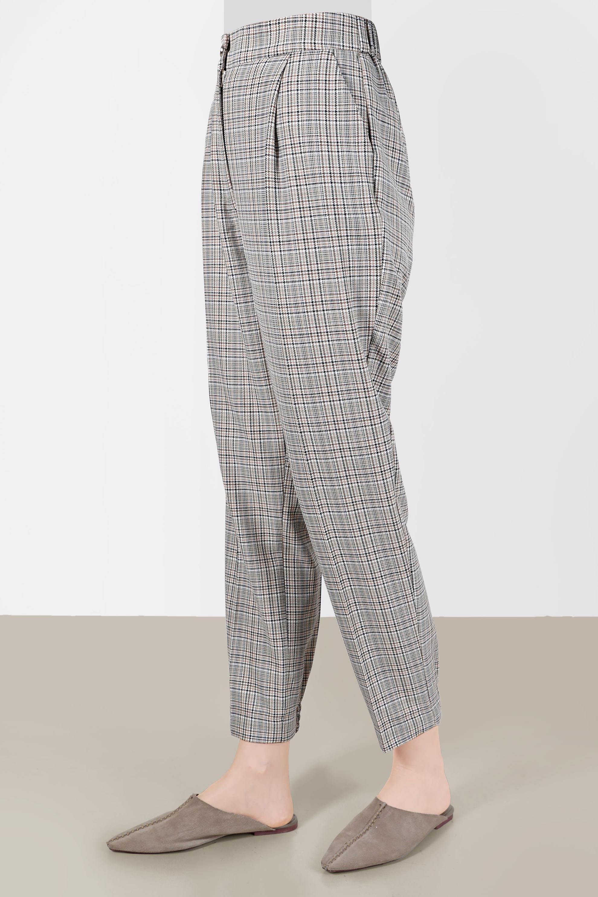 Tesettür giyim YEŞİL EKOSE PANTOLON 70368 