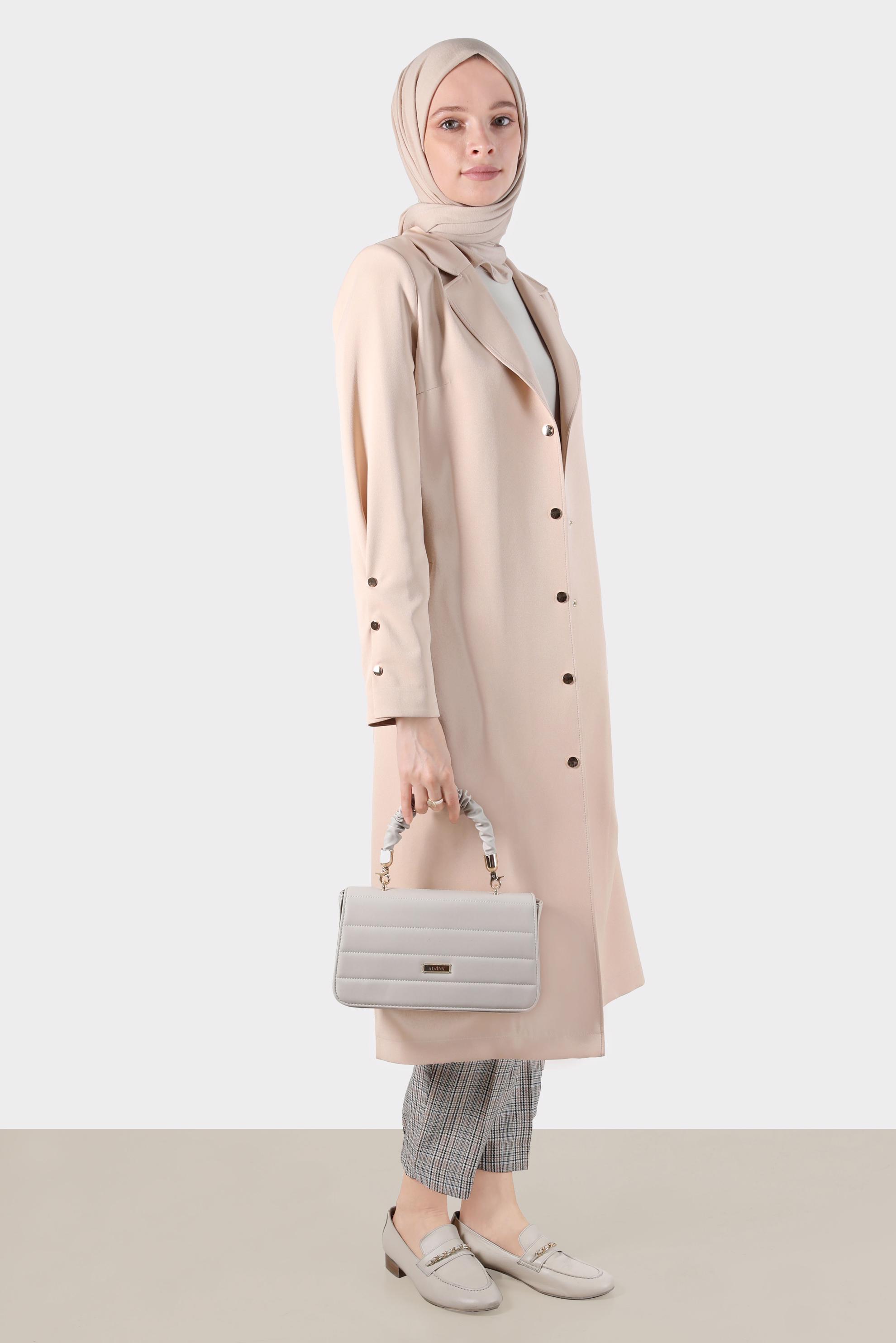 Tesettür giyim SARI EKOSE PANTOLON 70368 