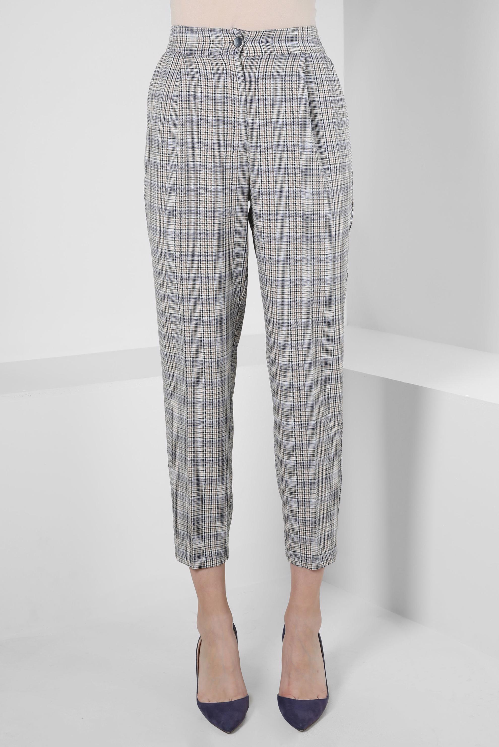 Tesettür giyim LACİVERT EKOSE PANTOLON 70368 