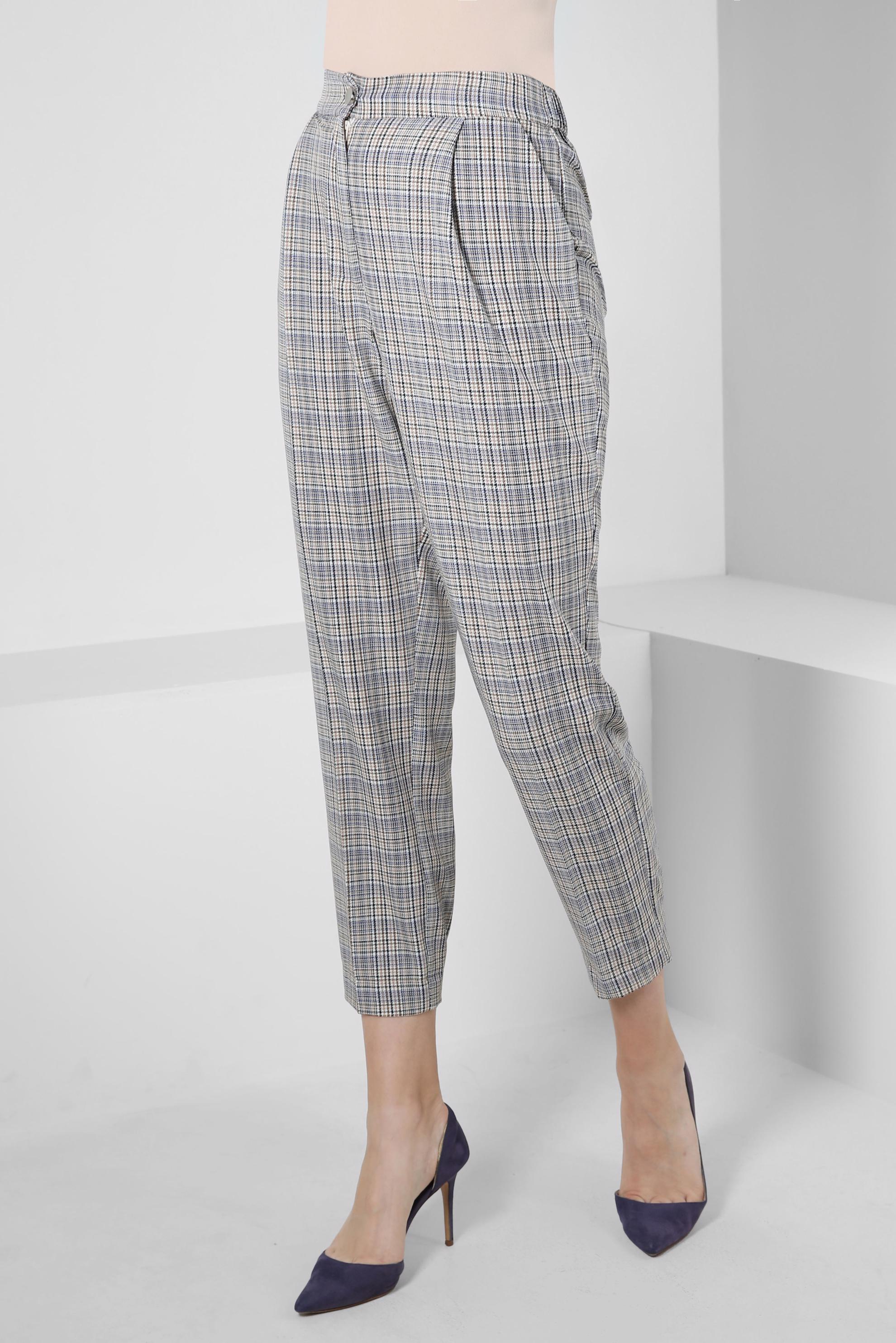 Tesettür giyim LACİVERT EKOSE PANTOLON 70368 