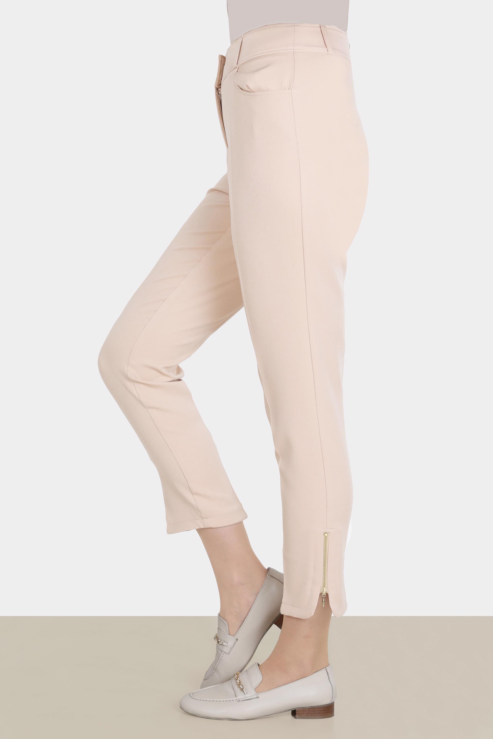 Tesettür giyim BEYAZ PAÇASI FERMUAR DETAYLI PANTOLON 70369 