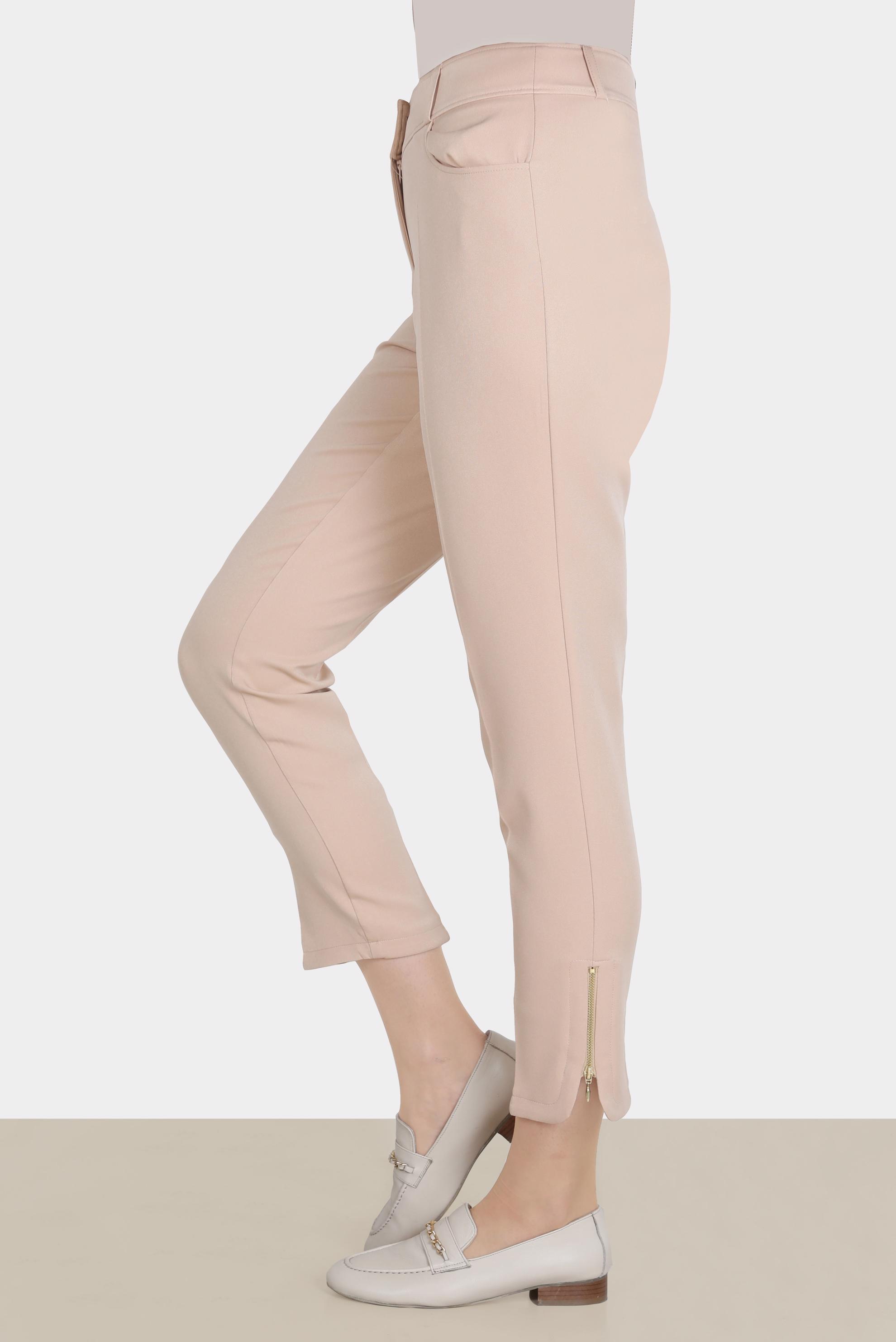 Tesettür giyim BEJ PAÇASI FERMUAR DETAYLI PANTOLON 70369 