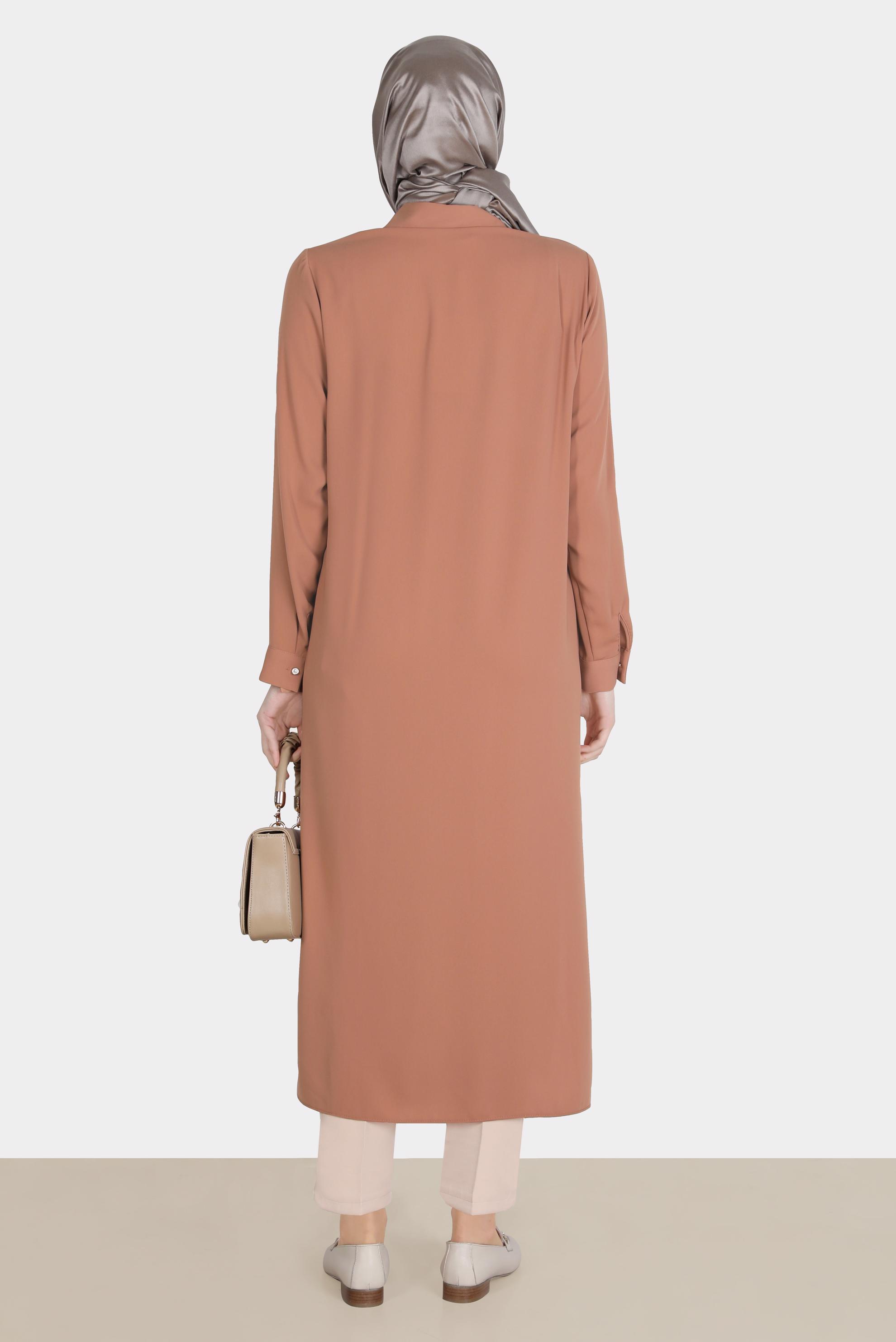 Tesettür giyim BEJ PAÇASI FERMUAR DETAYLI PANTOLON 70369 