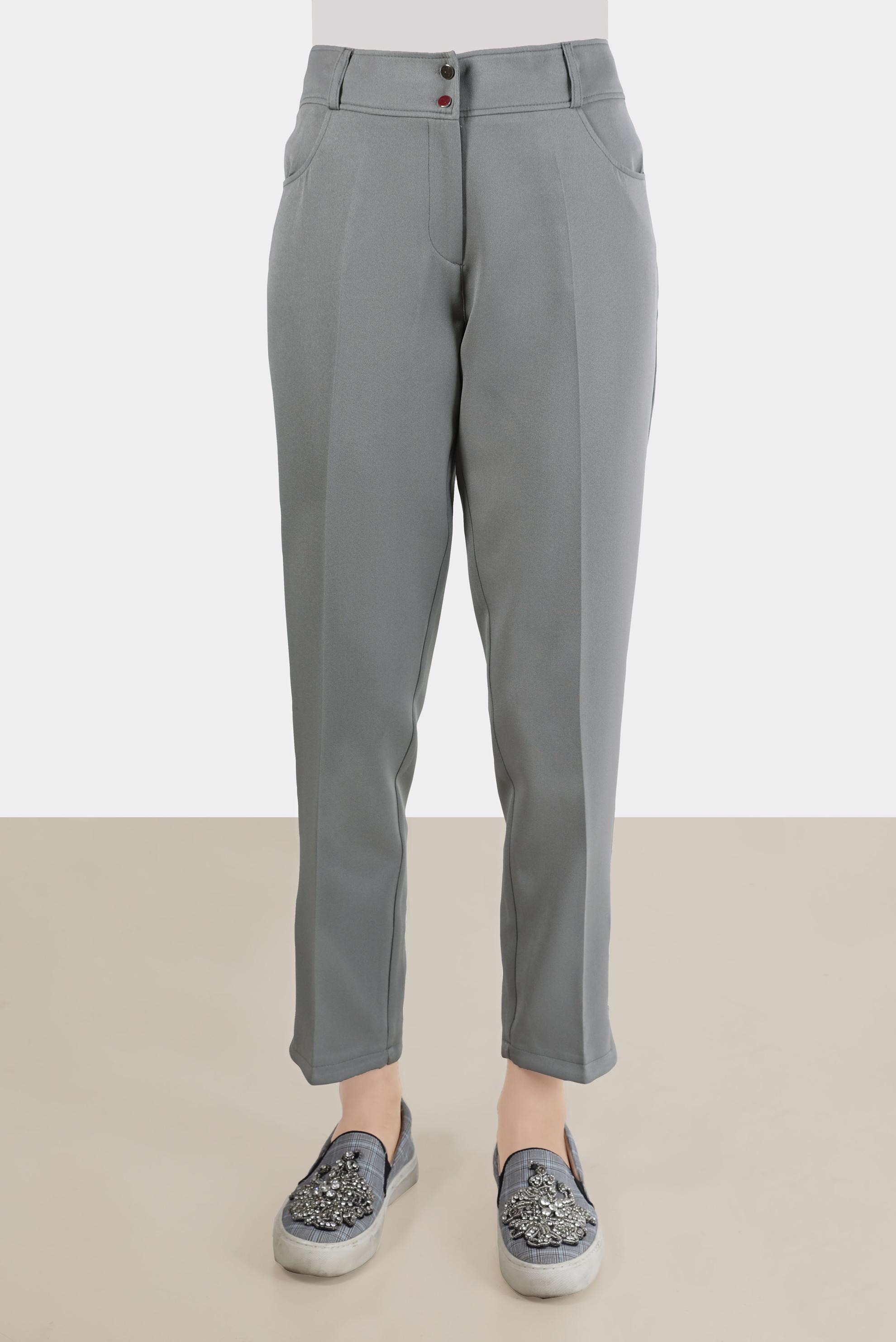 Tesettür giyim GRİ PAÇASI FERMUAR DETAYLI PANTOLON 70369 