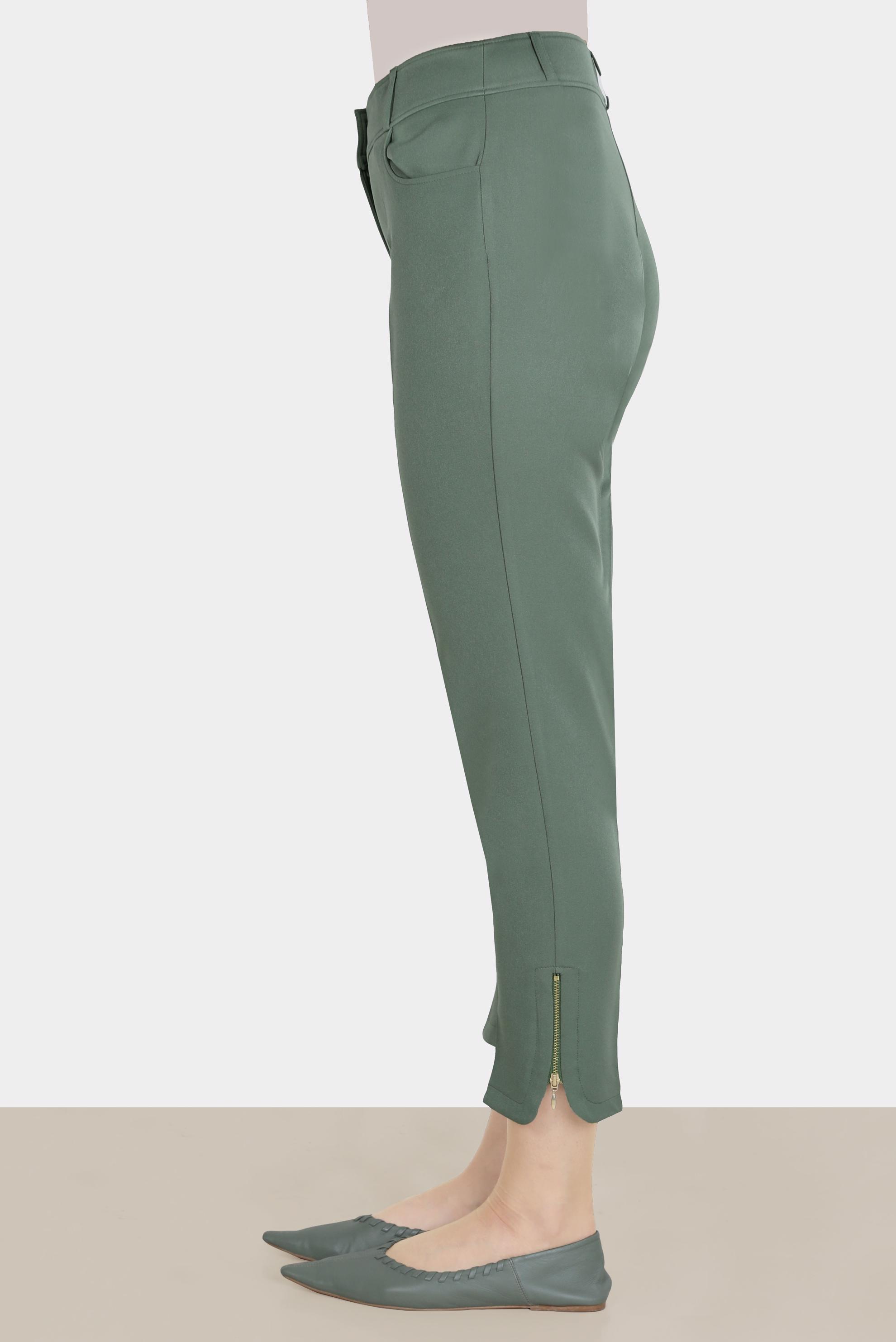 Tesettür giyim YEŞİL PAÇASI FERMUAR DETAYLI PANTOLON 70369 