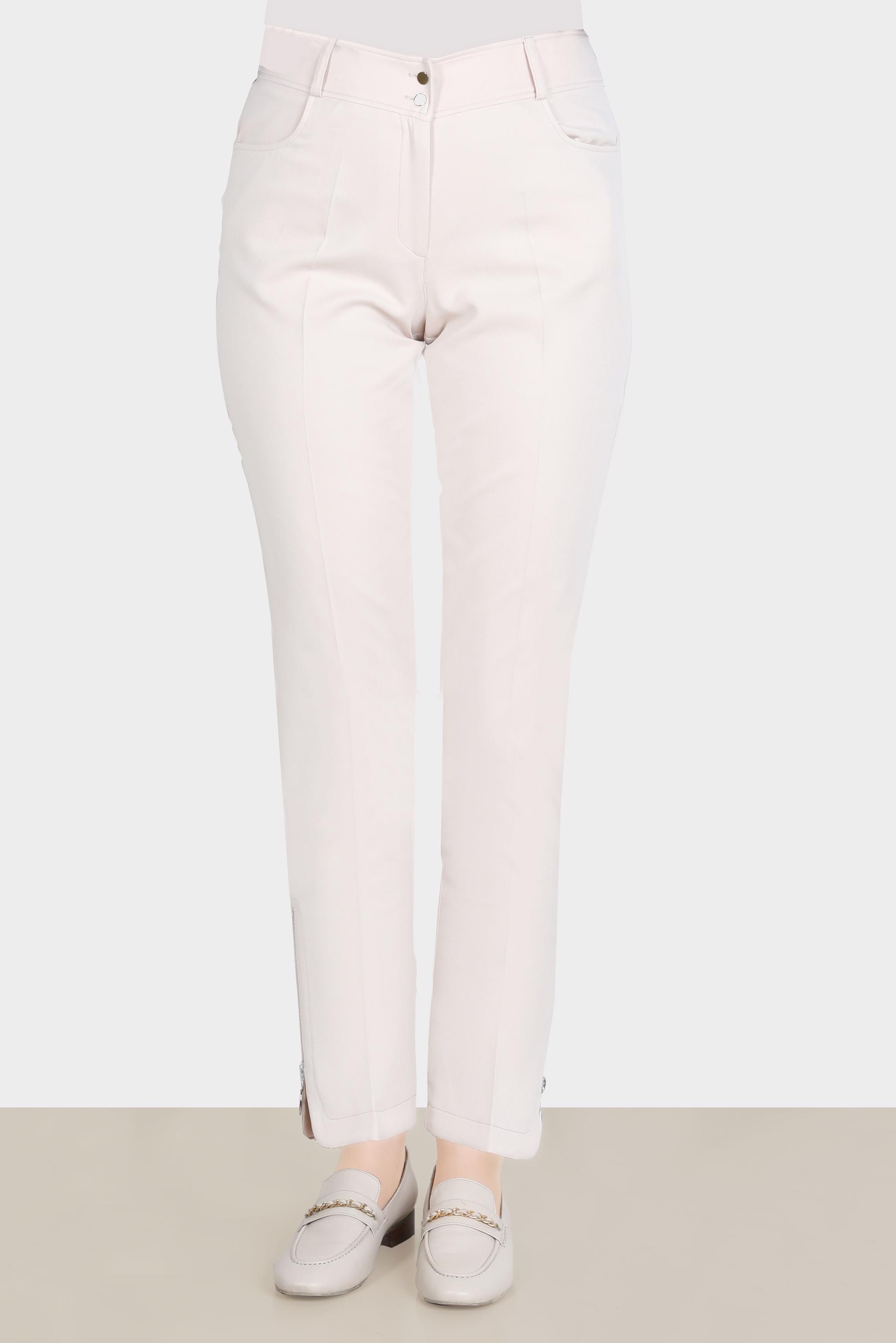 Tesettür giyim EKRU PAÇASI FERMUAR DETAYLI PANTOLON 70369 