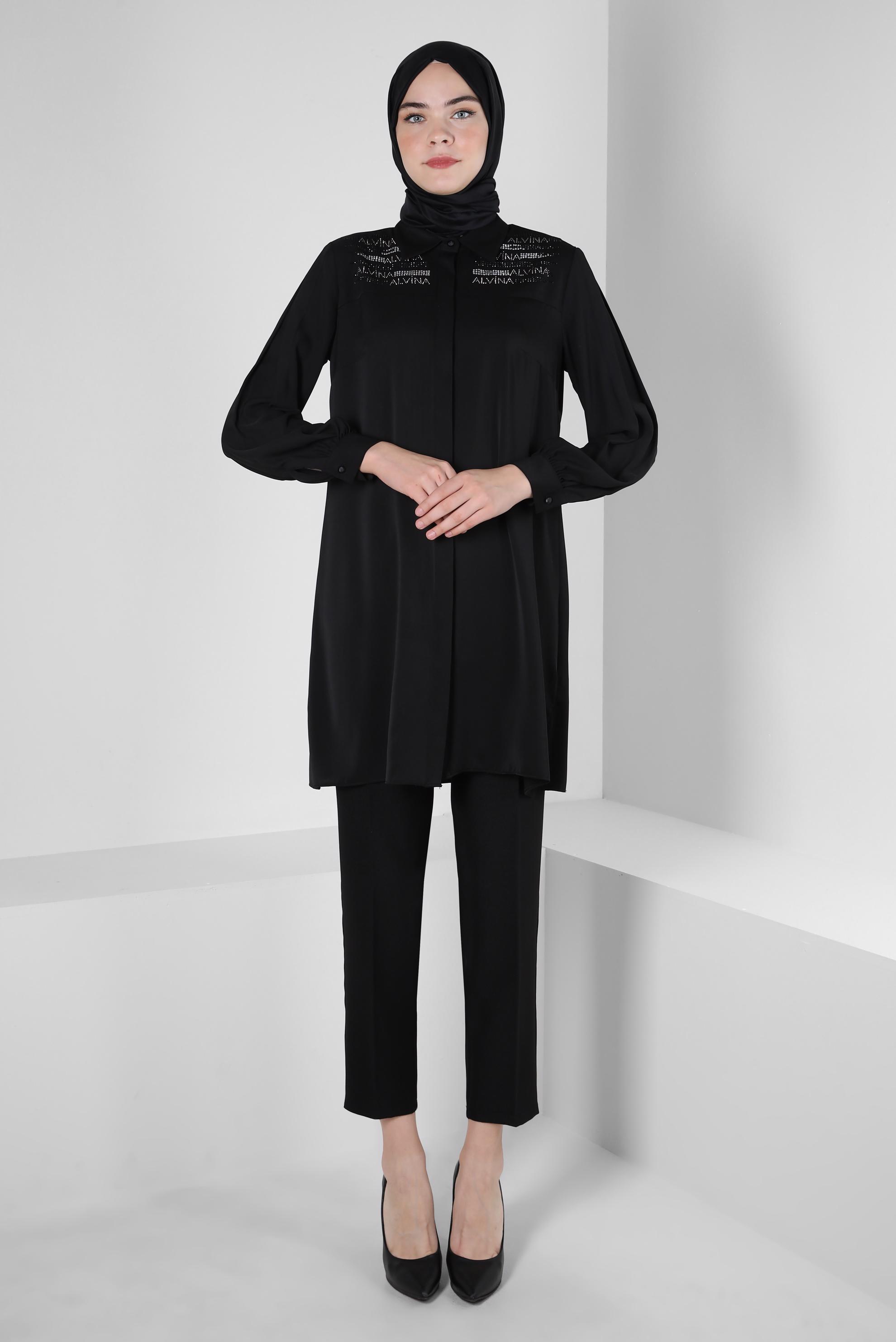 Hijab clothing BLACK SKINNY LEG TROUSERS 70371