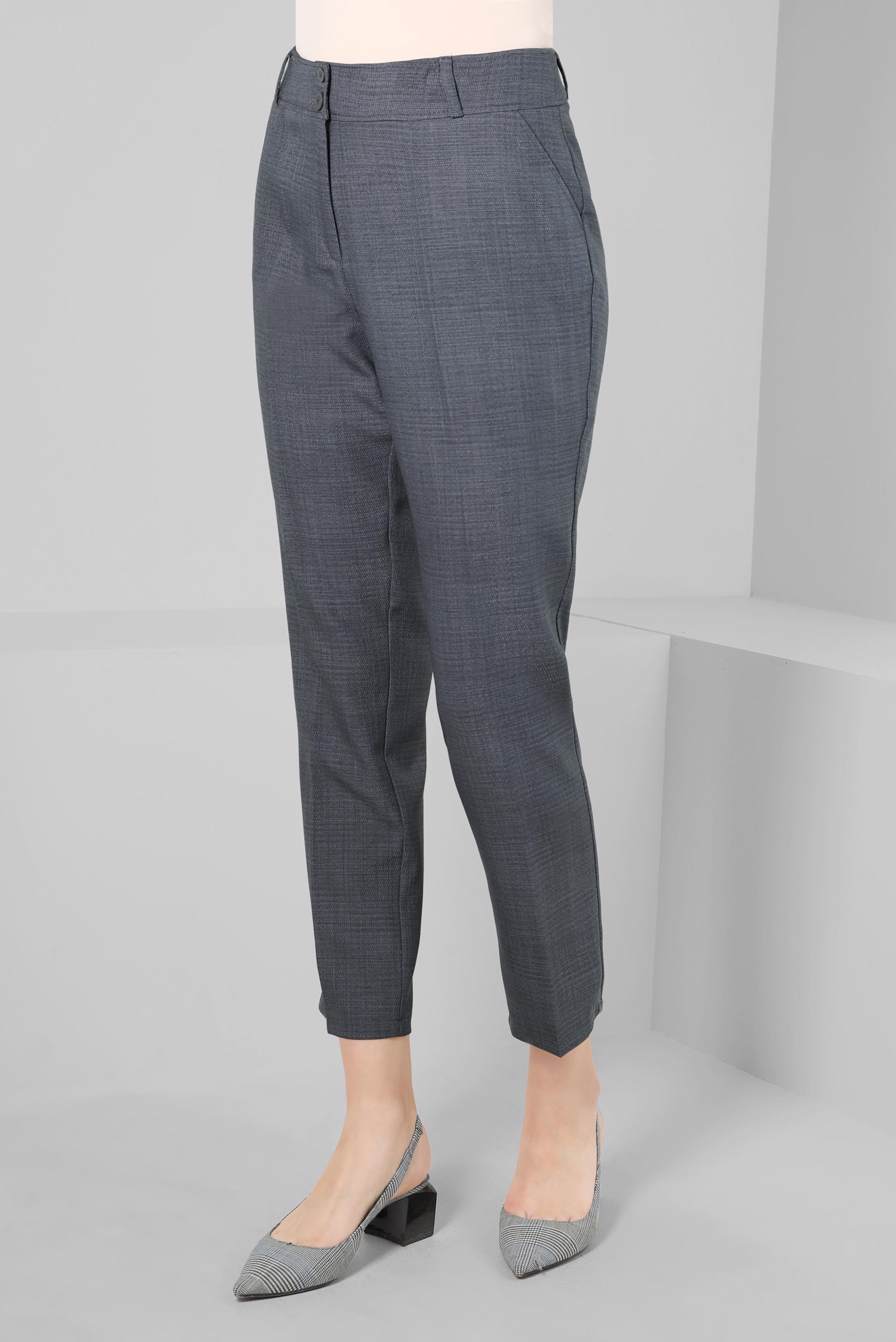 Tesettür giyim GRİ DAR PAÇA PANTOLON 70371