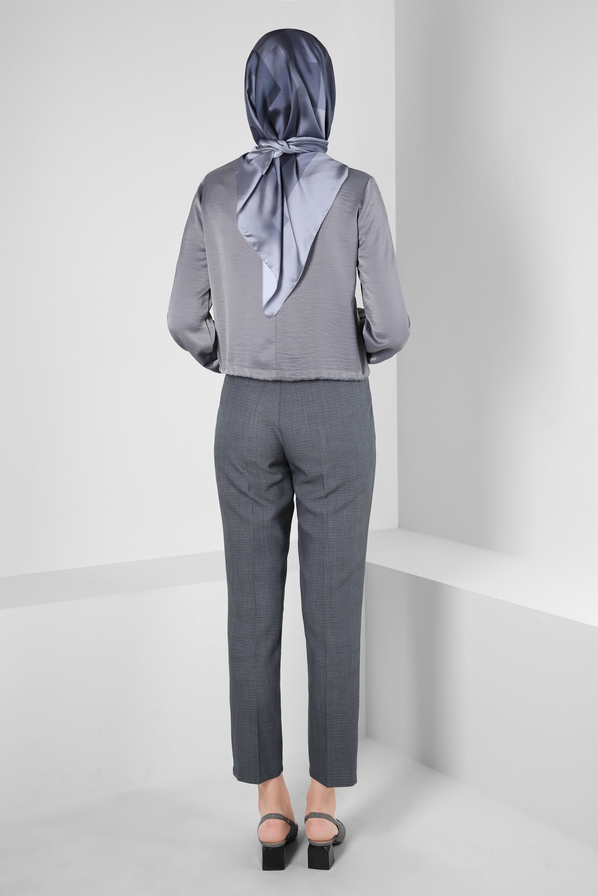 Tesettür giyim GRİ DAR PAÇA PANTOLON 70371