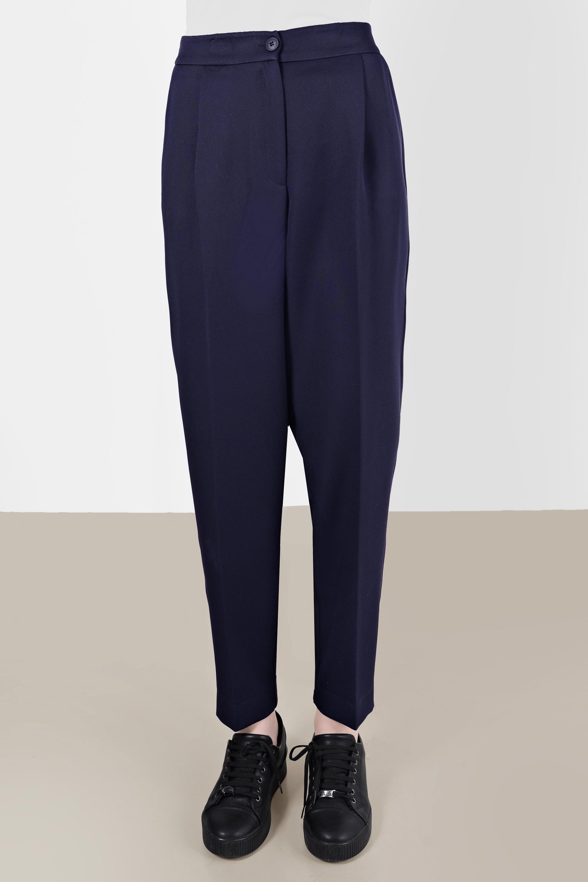 Tesettür giyim LACİVERT PAÇALARI LASTİK DETAYLI HAVUÇ PANTOLON 70373 