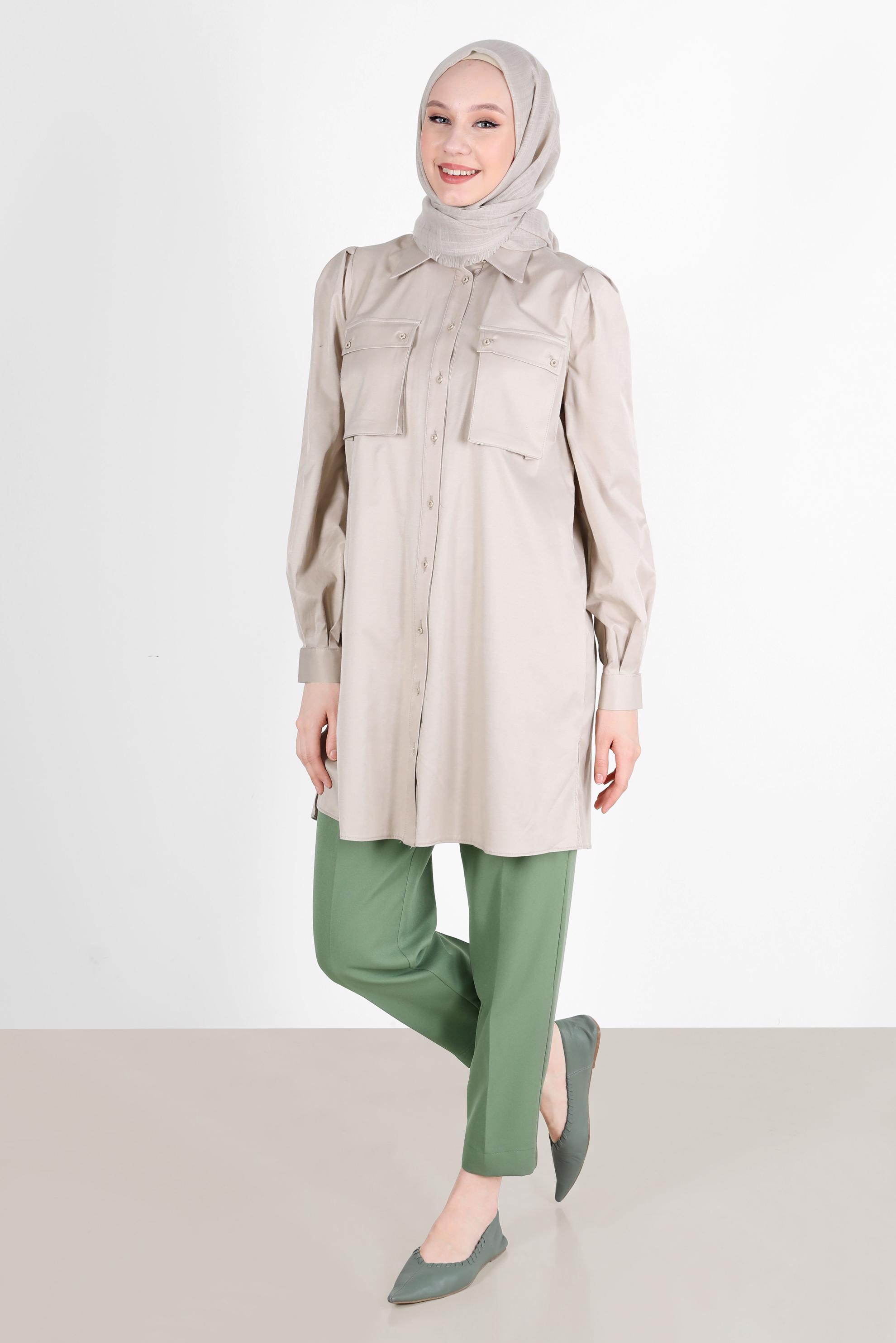 Hijab clothing GREEN CARROT TROUSERS WITH ELASTIC CUFFS 70373 