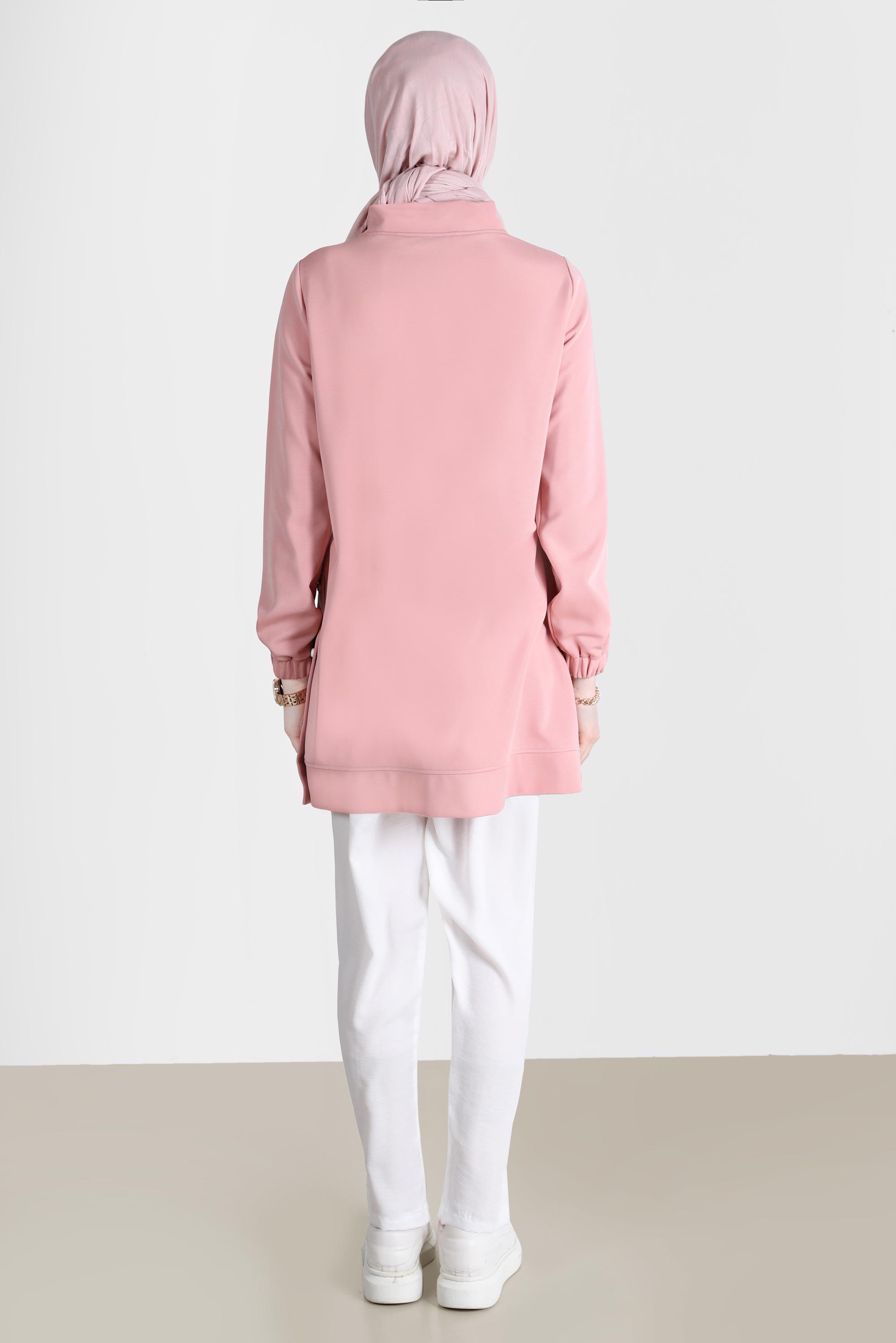 Tesettür giyim BEYAZ BELİ LASTİKLİ HAVUÇ PANTOLON 70374 