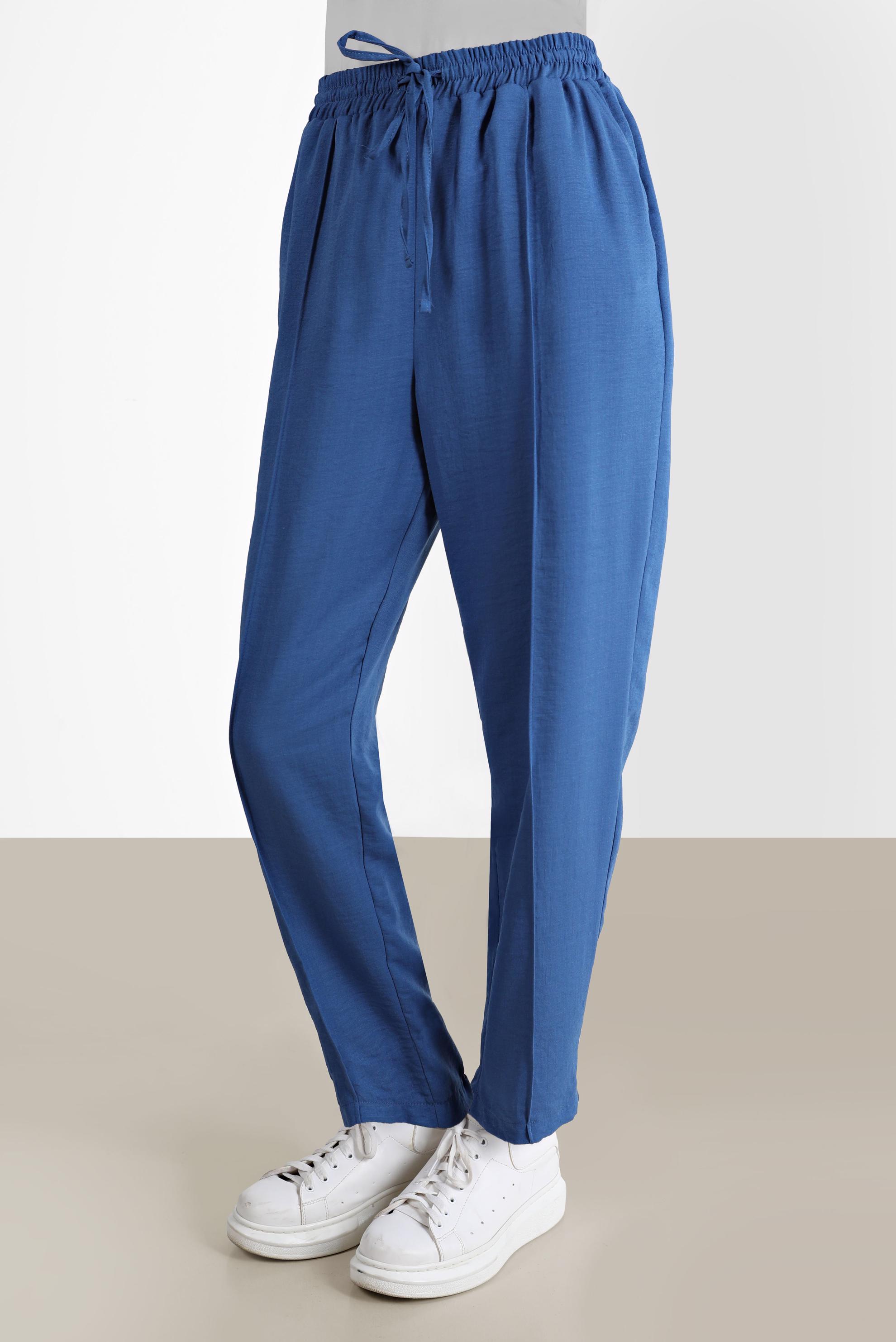 Tesettür giyim LACİVERT BELİ LASTİKLİ HAVUÇ PANTOLON 70374 