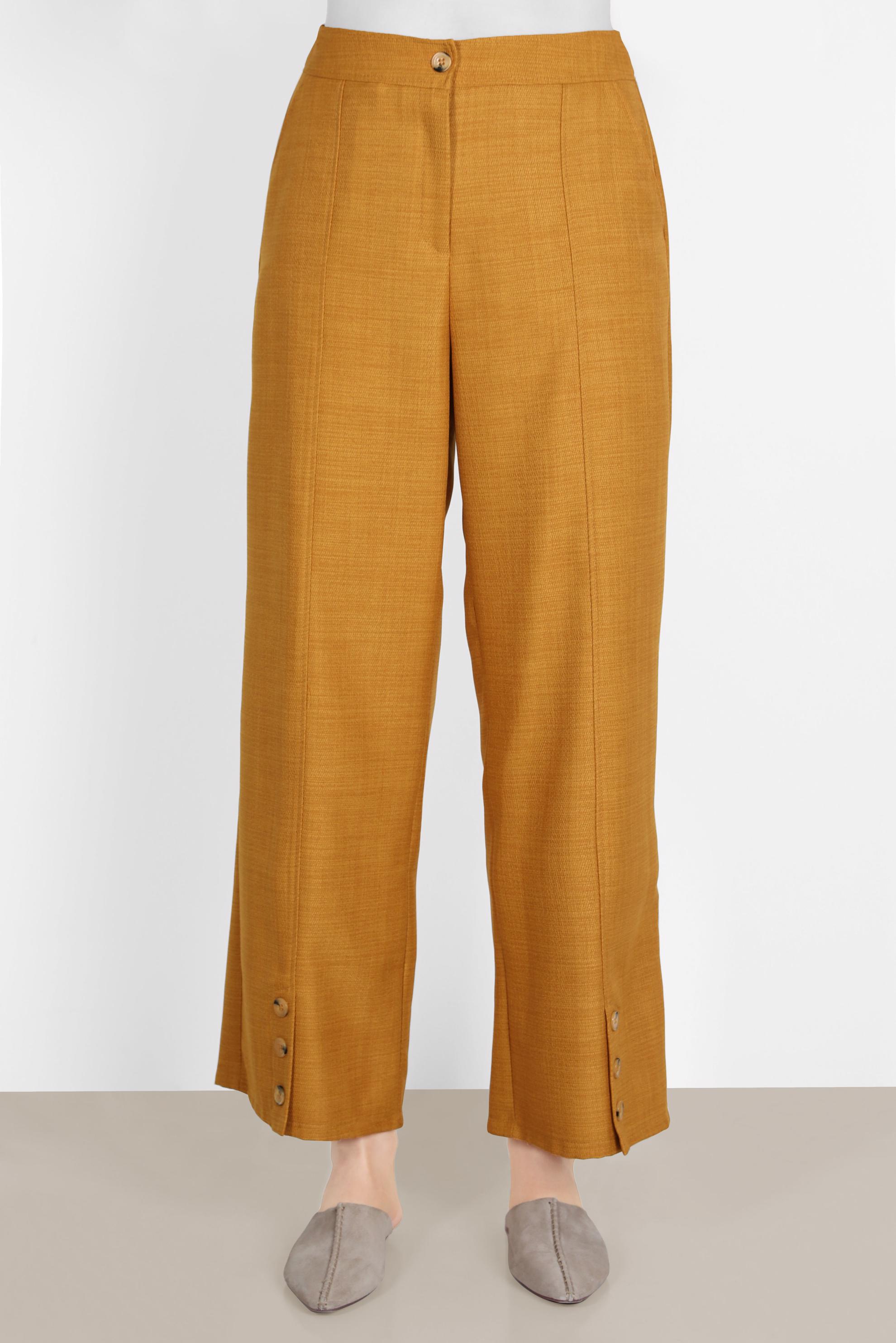 Hijab clothing YELLOW BUTTON DETAIL WIDE LEG TROUSERS 70375 
