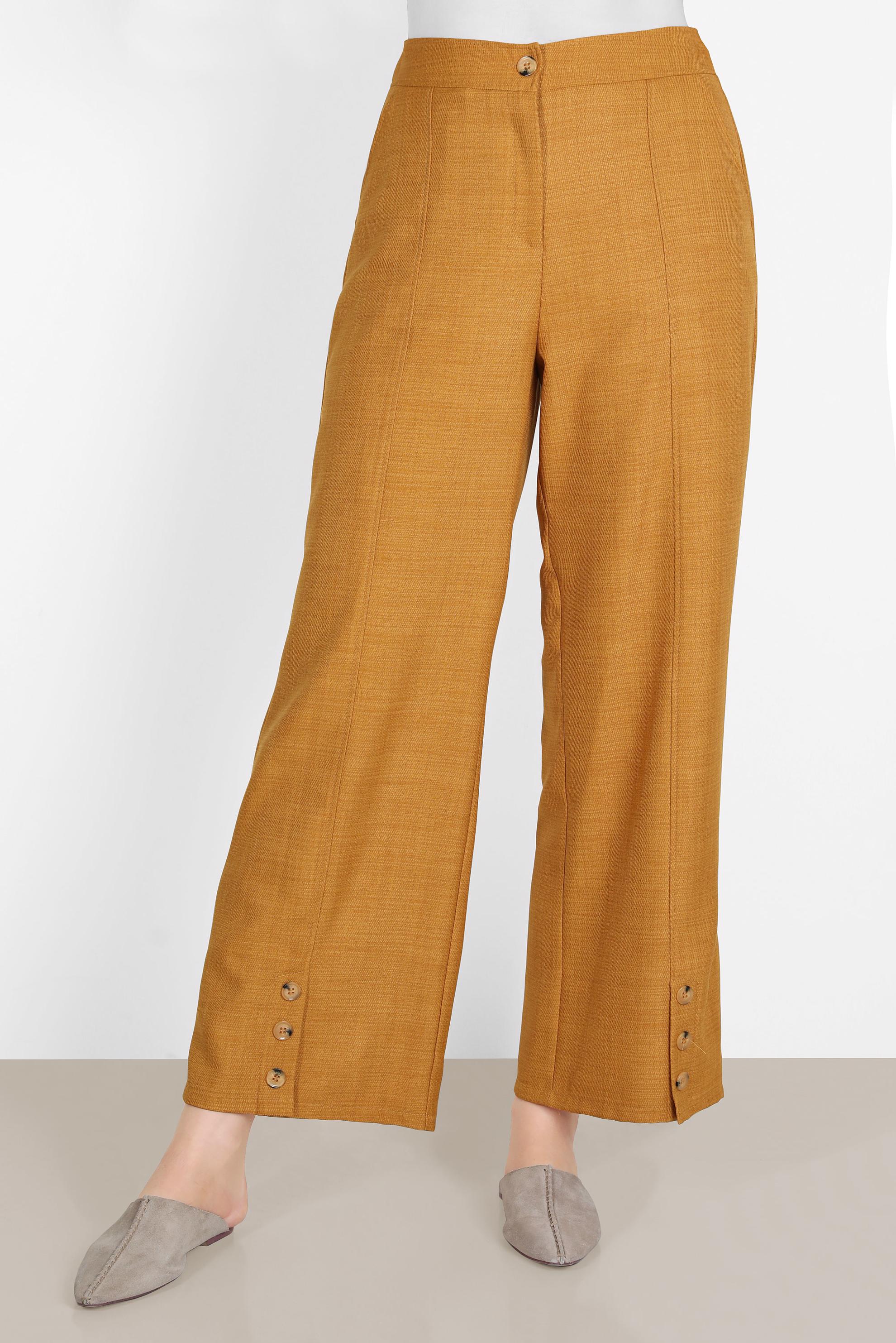 Hijab clothing YELLOW BUTTON DETAIL WIDE LEG TROUSERS 70375 