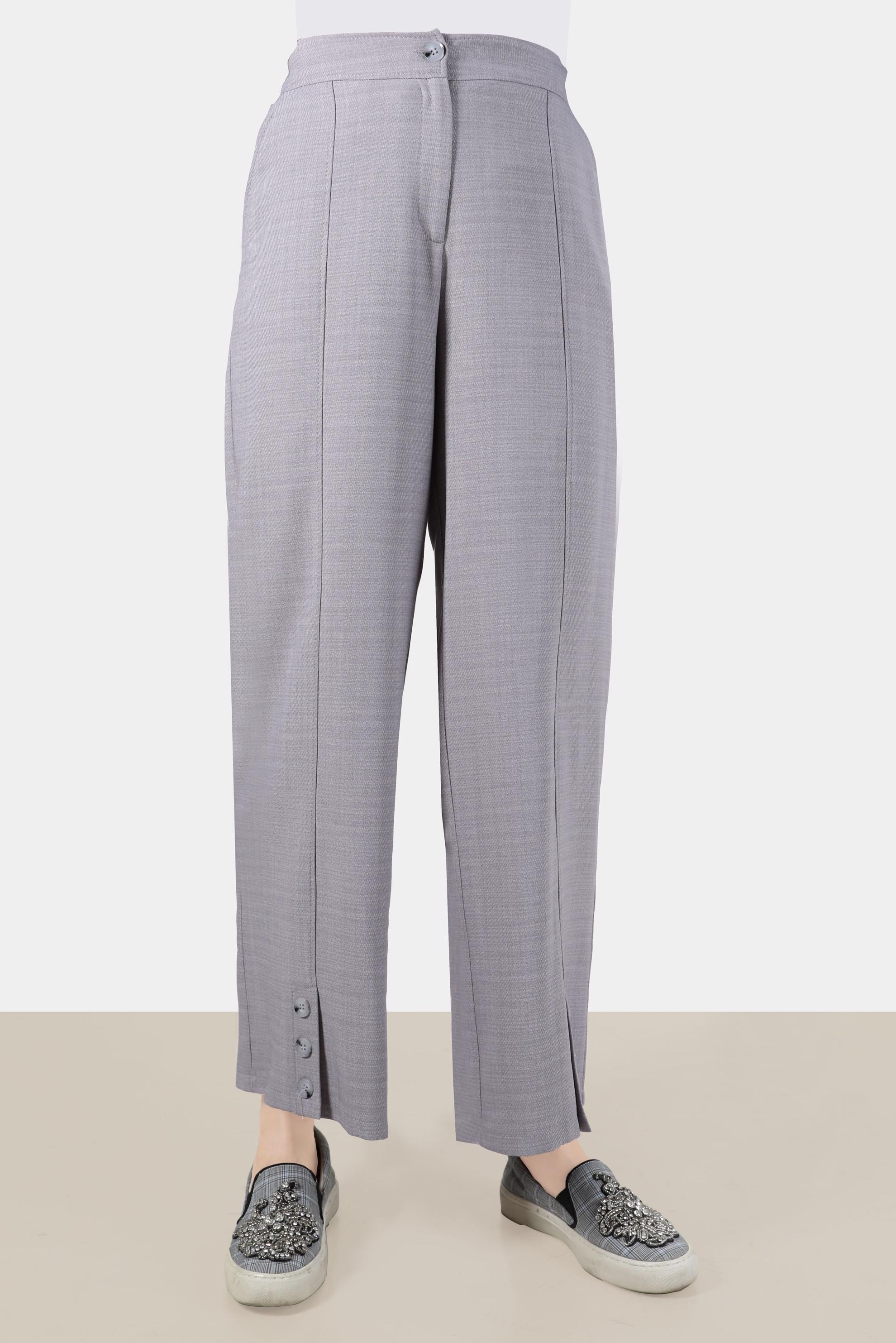 Tesettür giyim GRİ DÜĞME DETAYLI BOL PAÇA PANTOLON 70375 