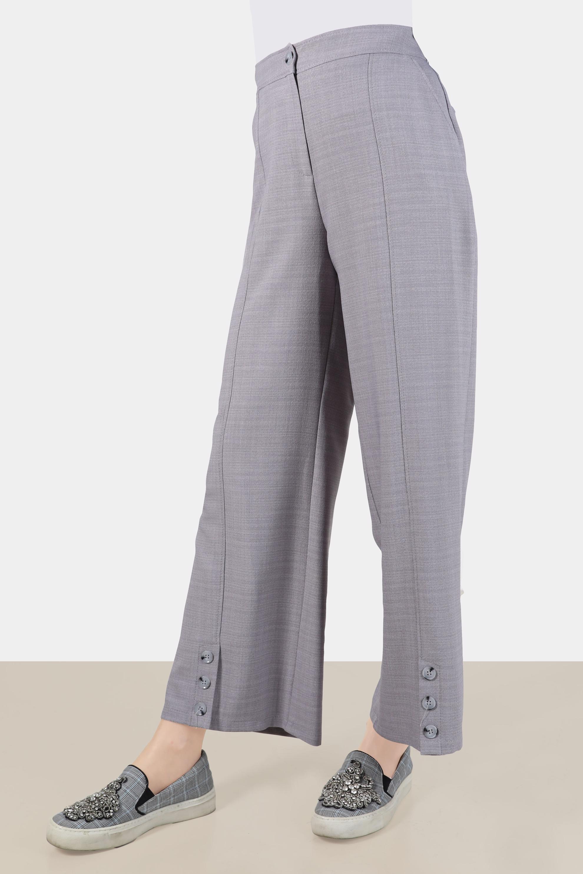 Tesettür giyim GRİ DÜĞME DETAYLI BOL PAÇA PANTOLON 70375 