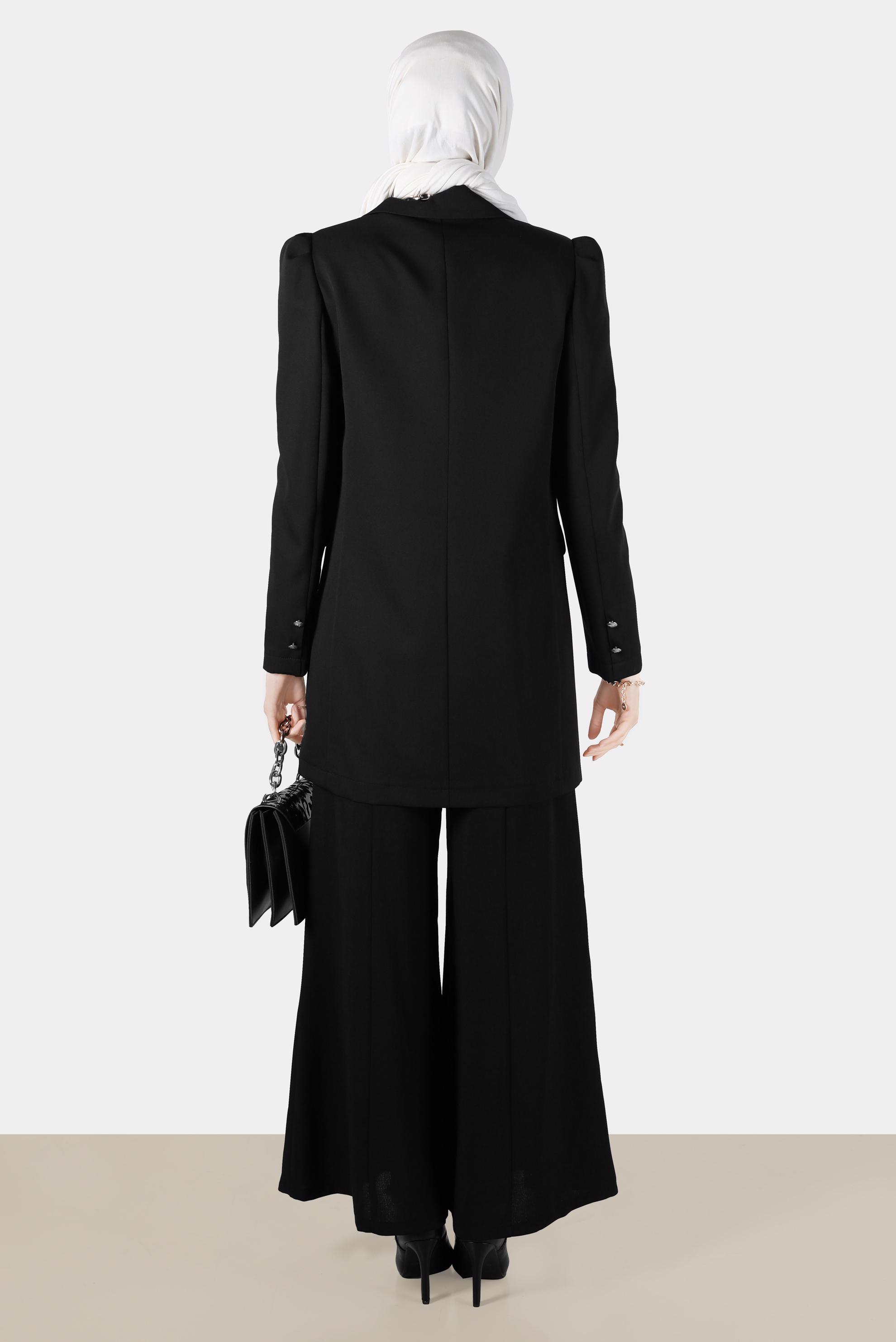 Tesettür giyim SİYAH BOL PAÇA PANTOLON 70376 