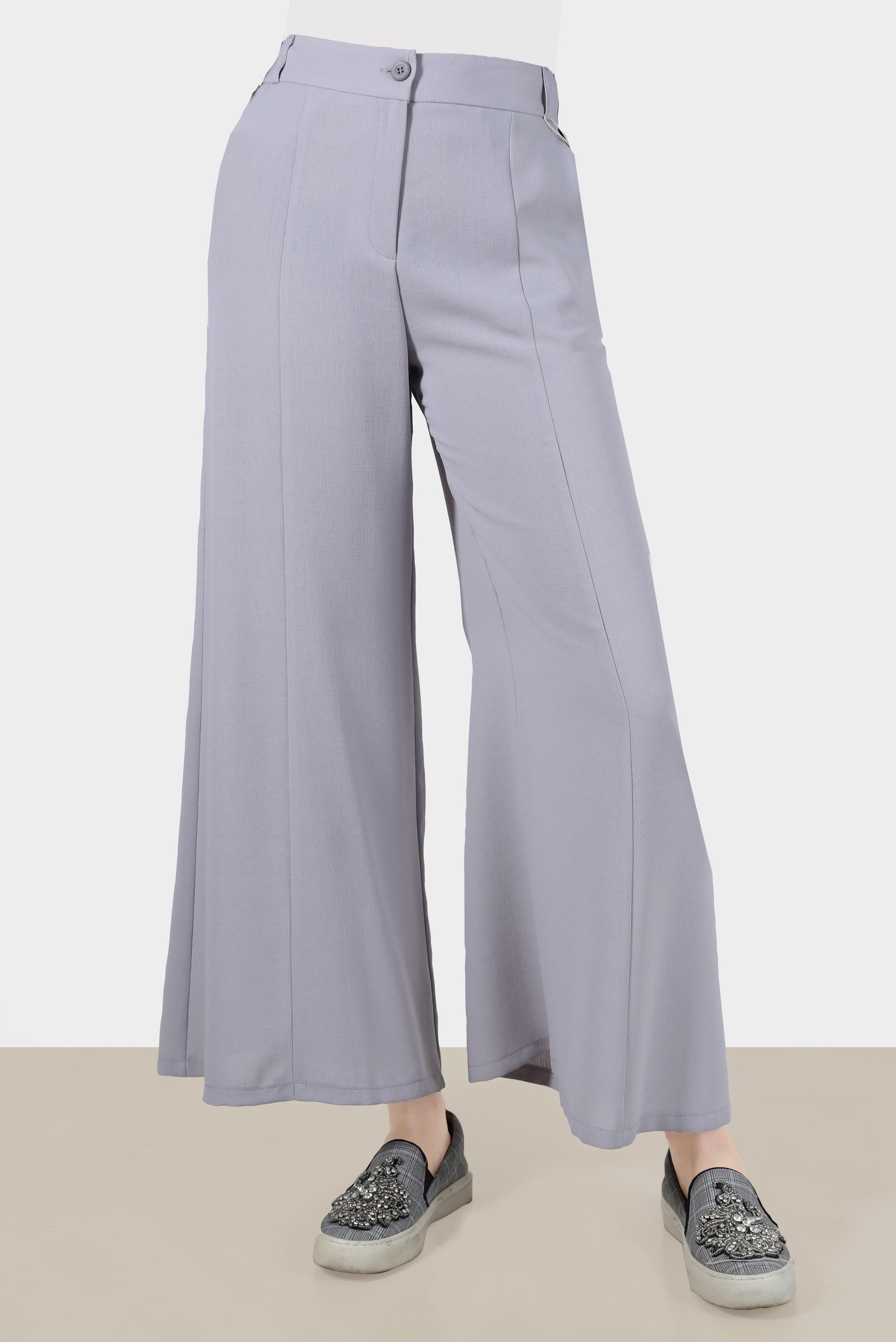 Tesettür giyim GRİ BOL PAÇA PANTOLON 70376 