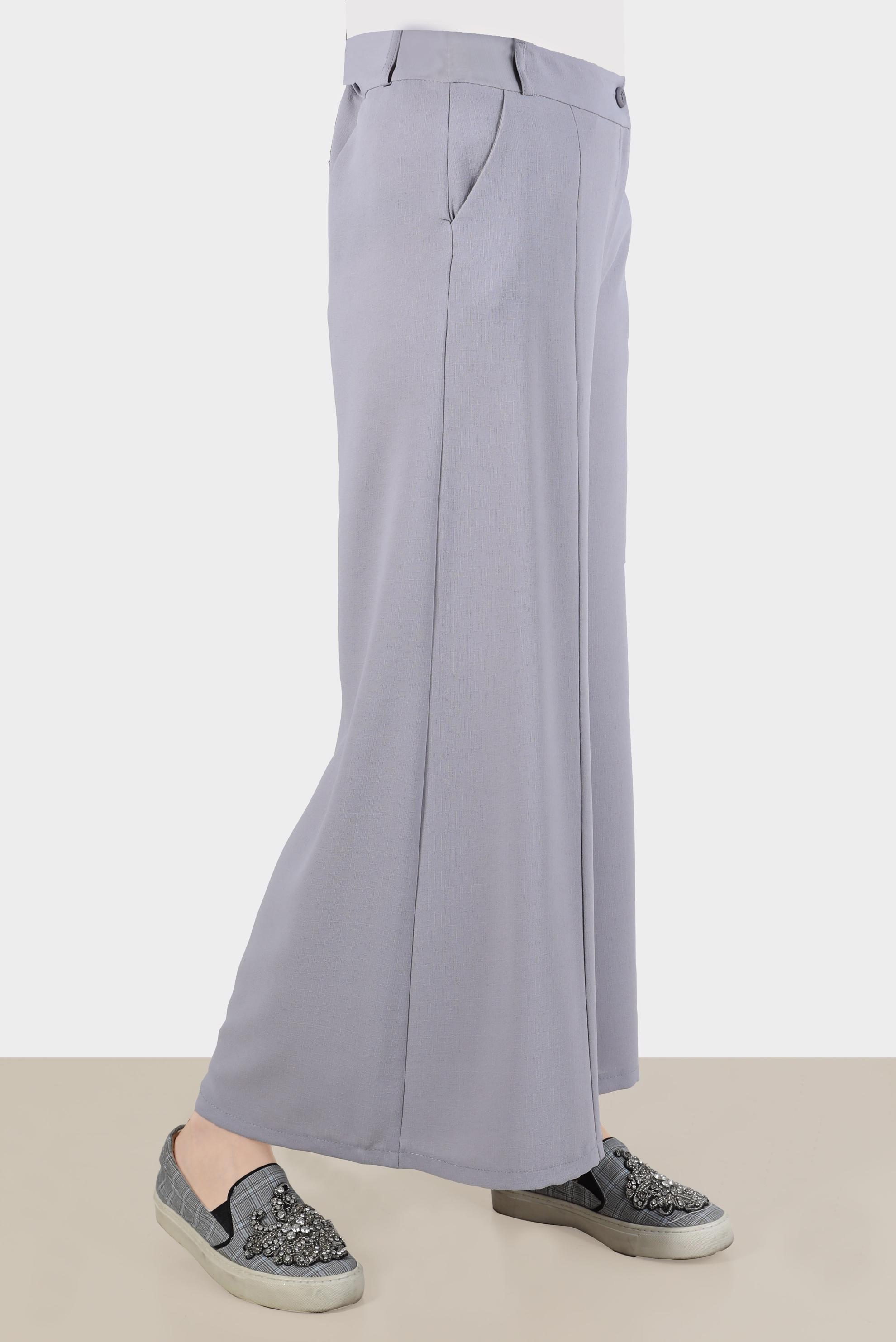 Tesettür giyim GRİ BOL PAÇA PANTOLON 70376 