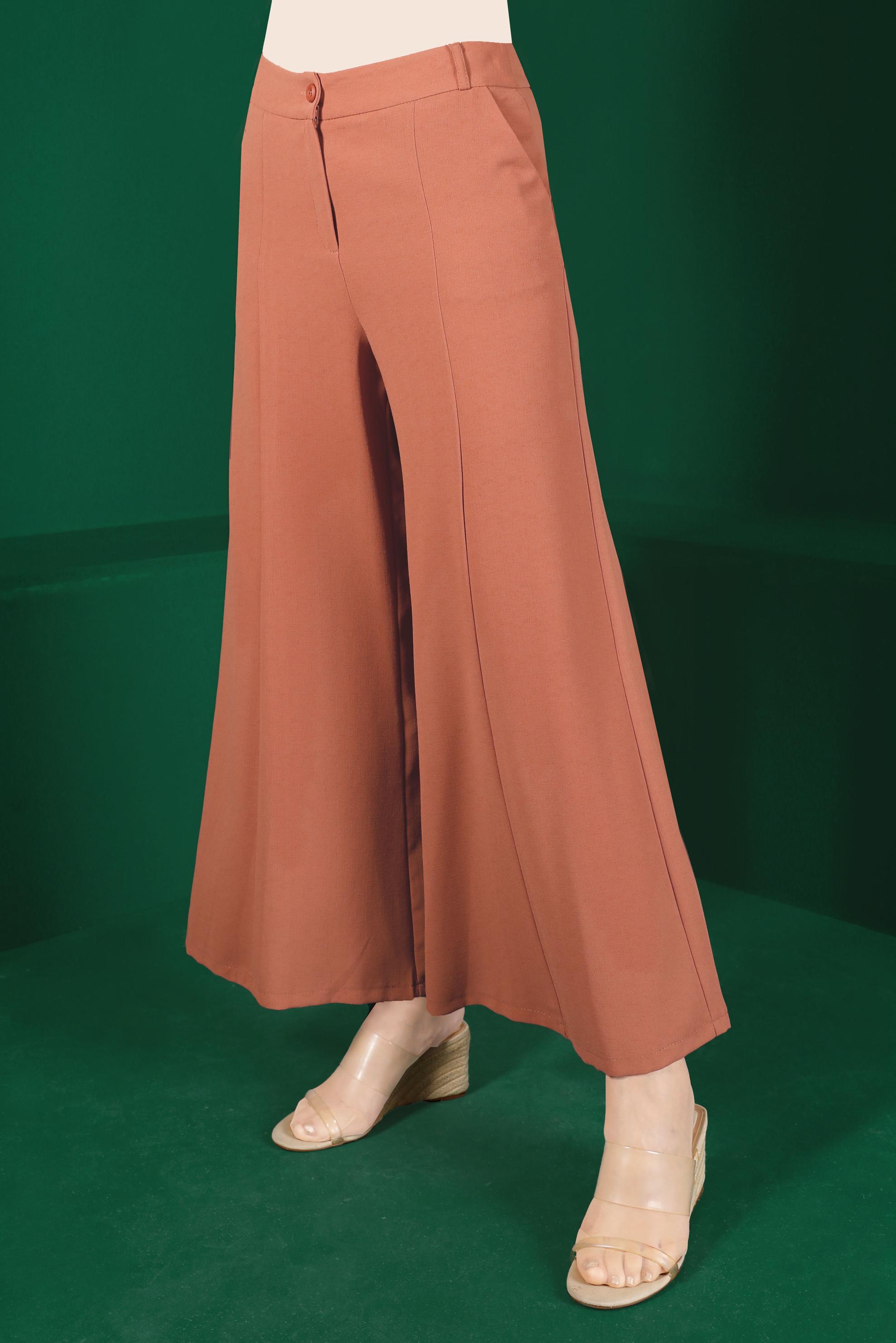 Tesettür giyim TURUNCU BOL PAÇA PANTOLON 70376 