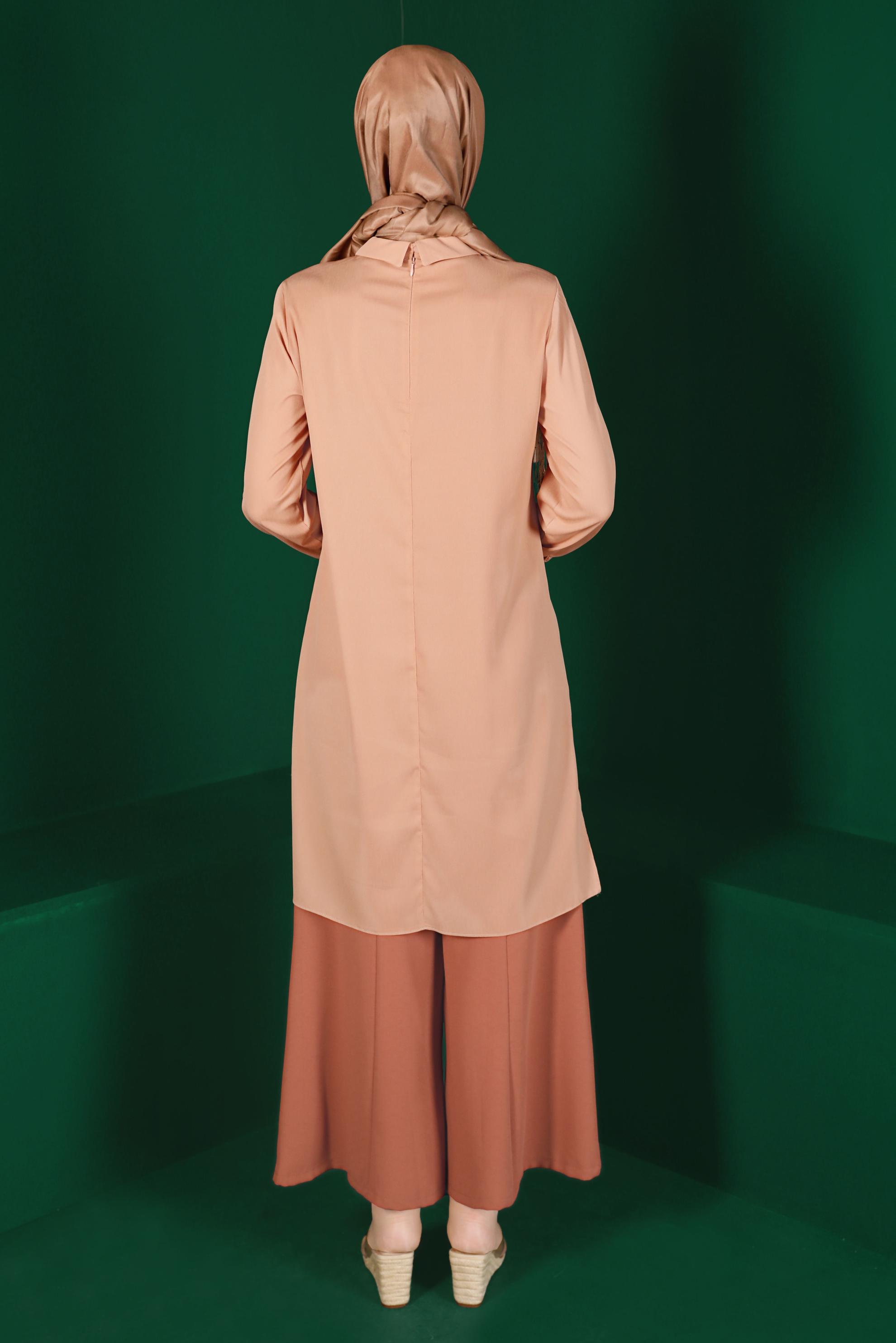 Tesettür giyim TURUNCU BOL PAÇA PANTOLON 70376 