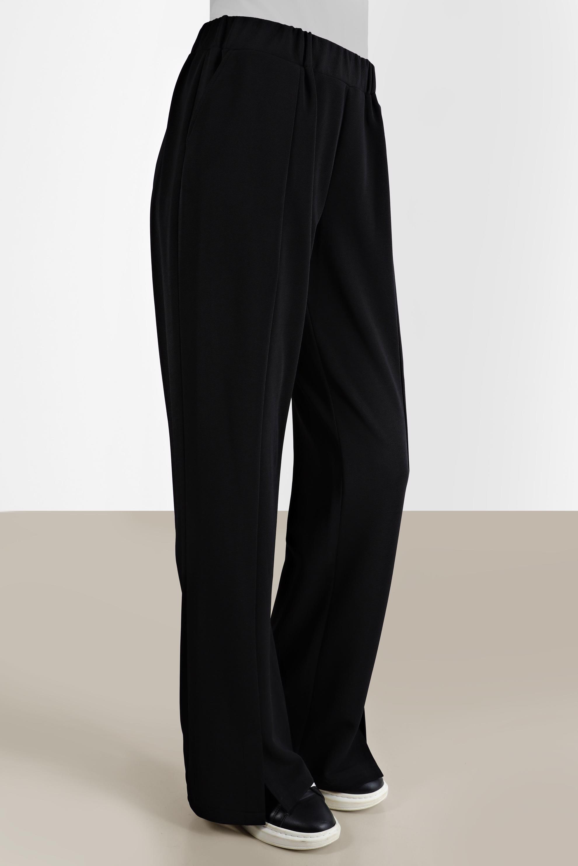 Tesettür giyim SİYAH YIRTMAÇ DETAYLI PANTOLON 70377 