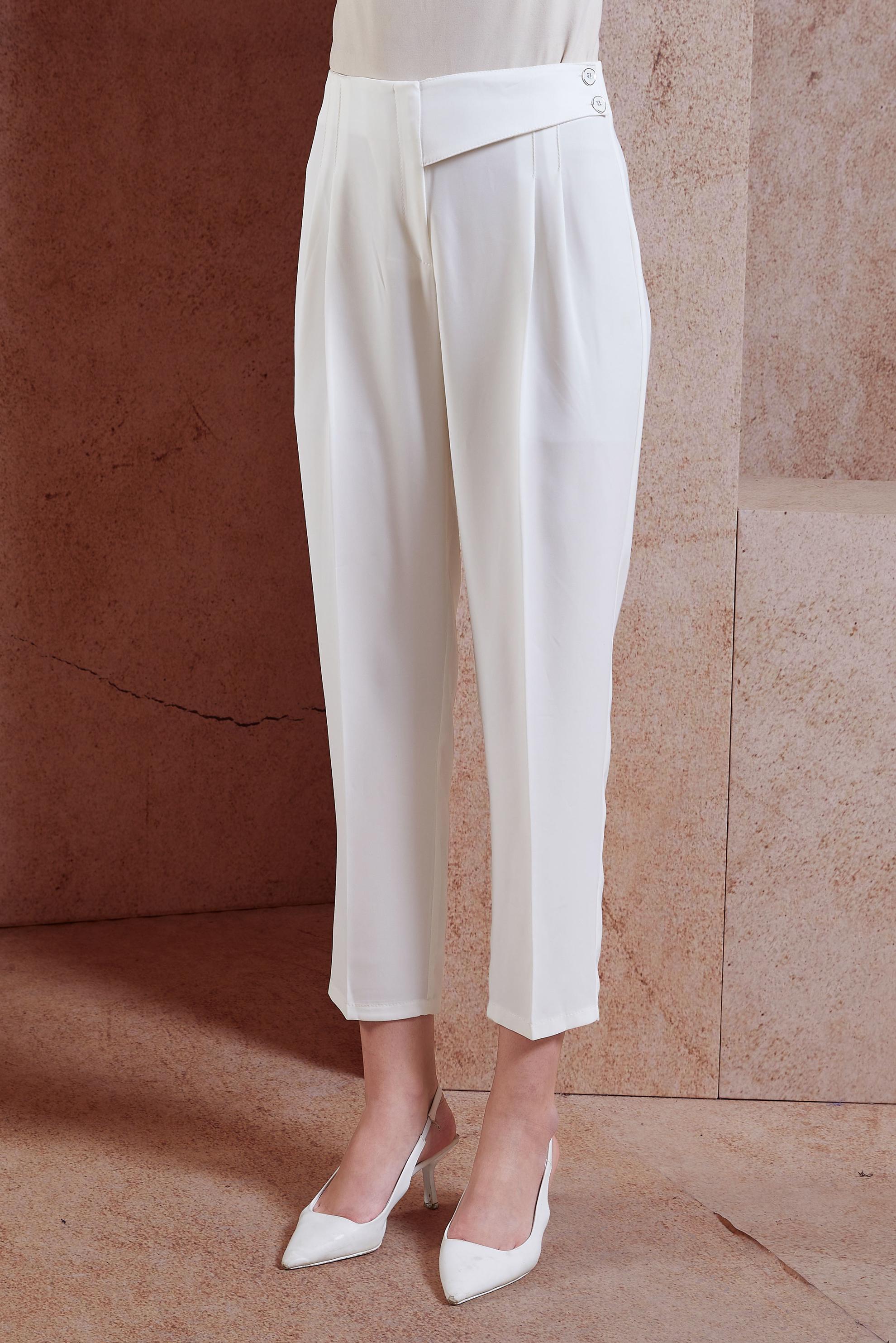 Tesettür giyim BEYAZ KLASİK KESİM PANTOLON 70379