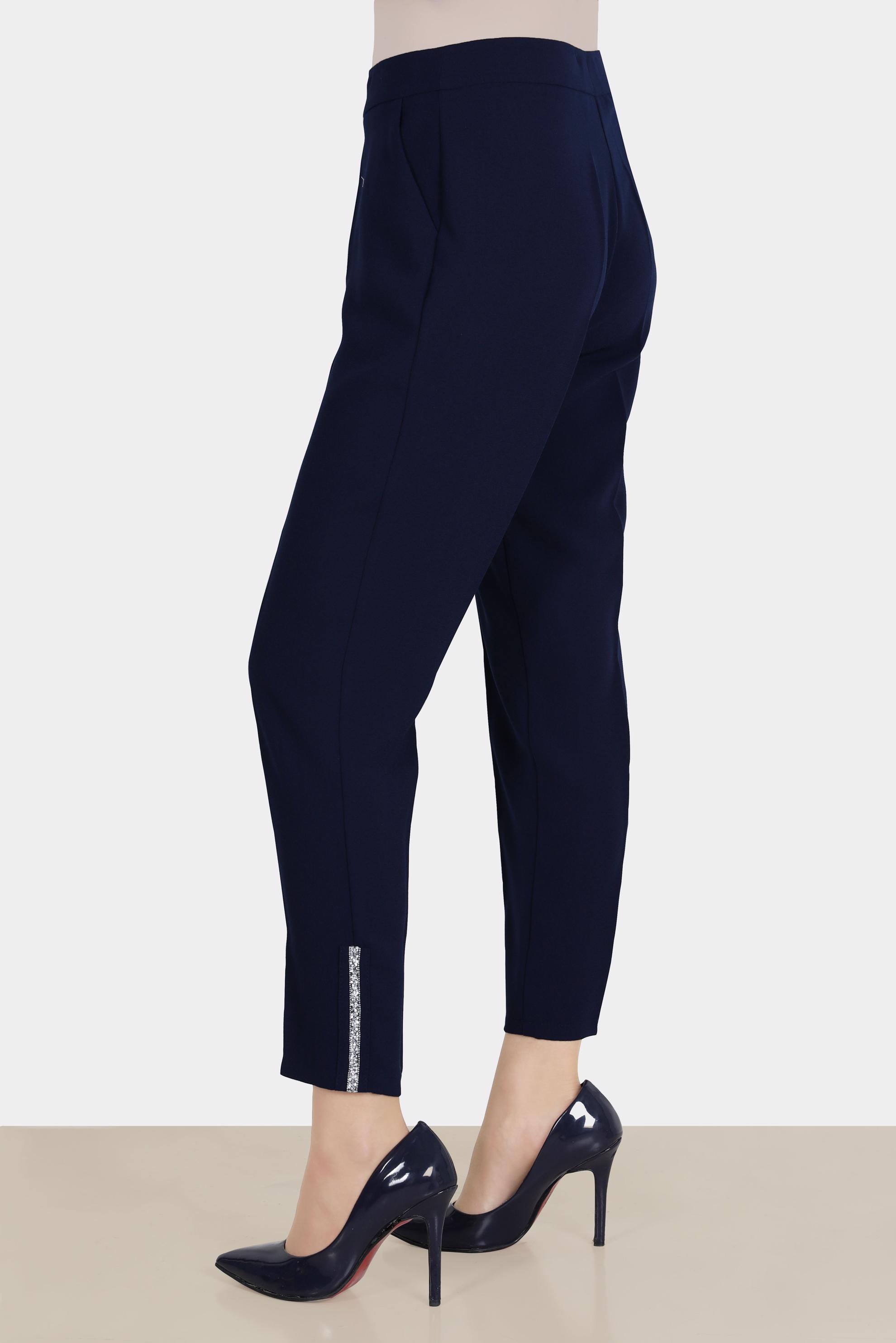 Tesettür giyim LACİVERT SİMLİ ŞERİT DETAYLI KREP PANTOLON 70380 