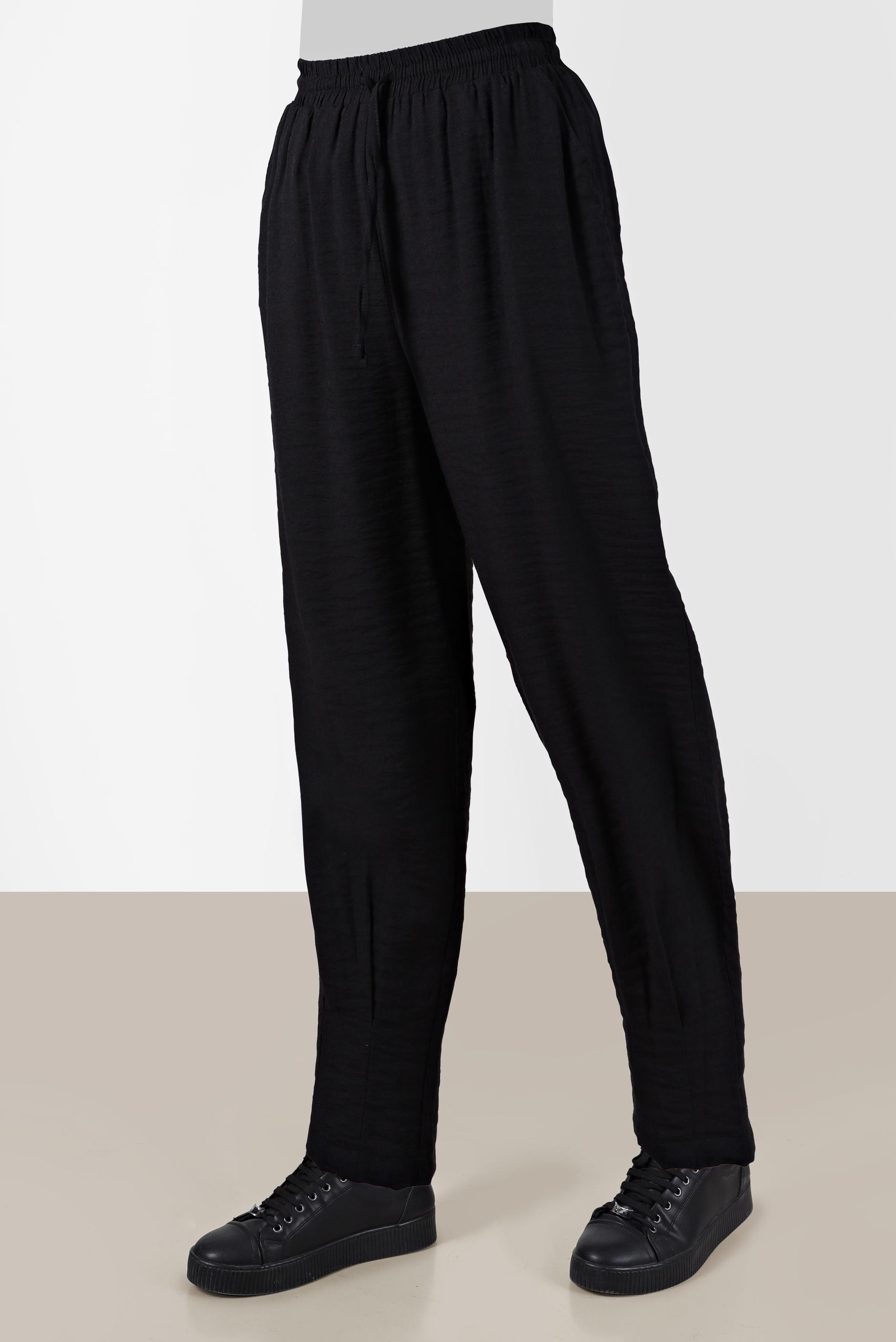 Tesettür giyim SİYAH PİLİSE DETAYLI PANTOLON 70381 