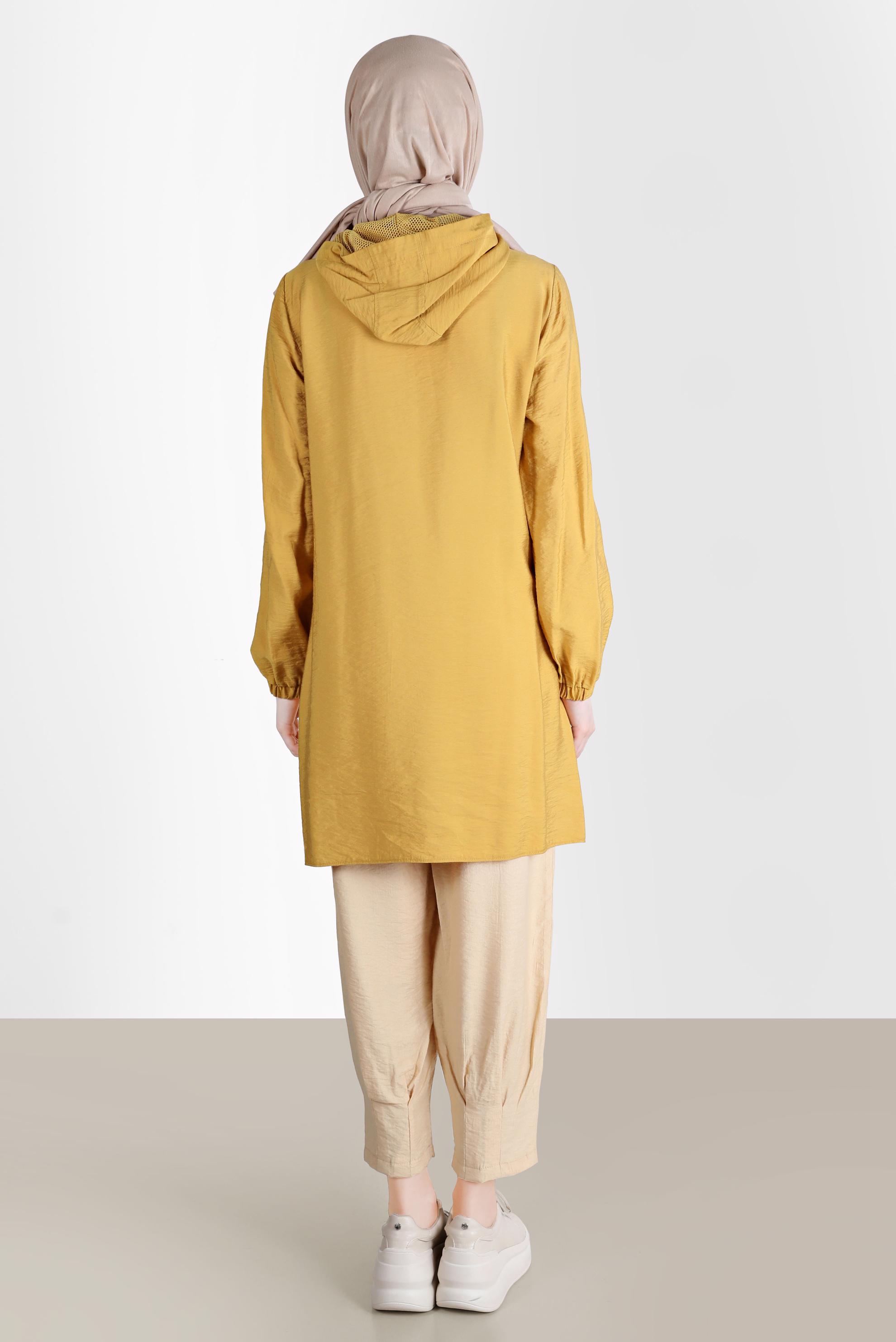 Tesettür giyim BEJ PİLİSE DETAYLI PANTOLON 70381 