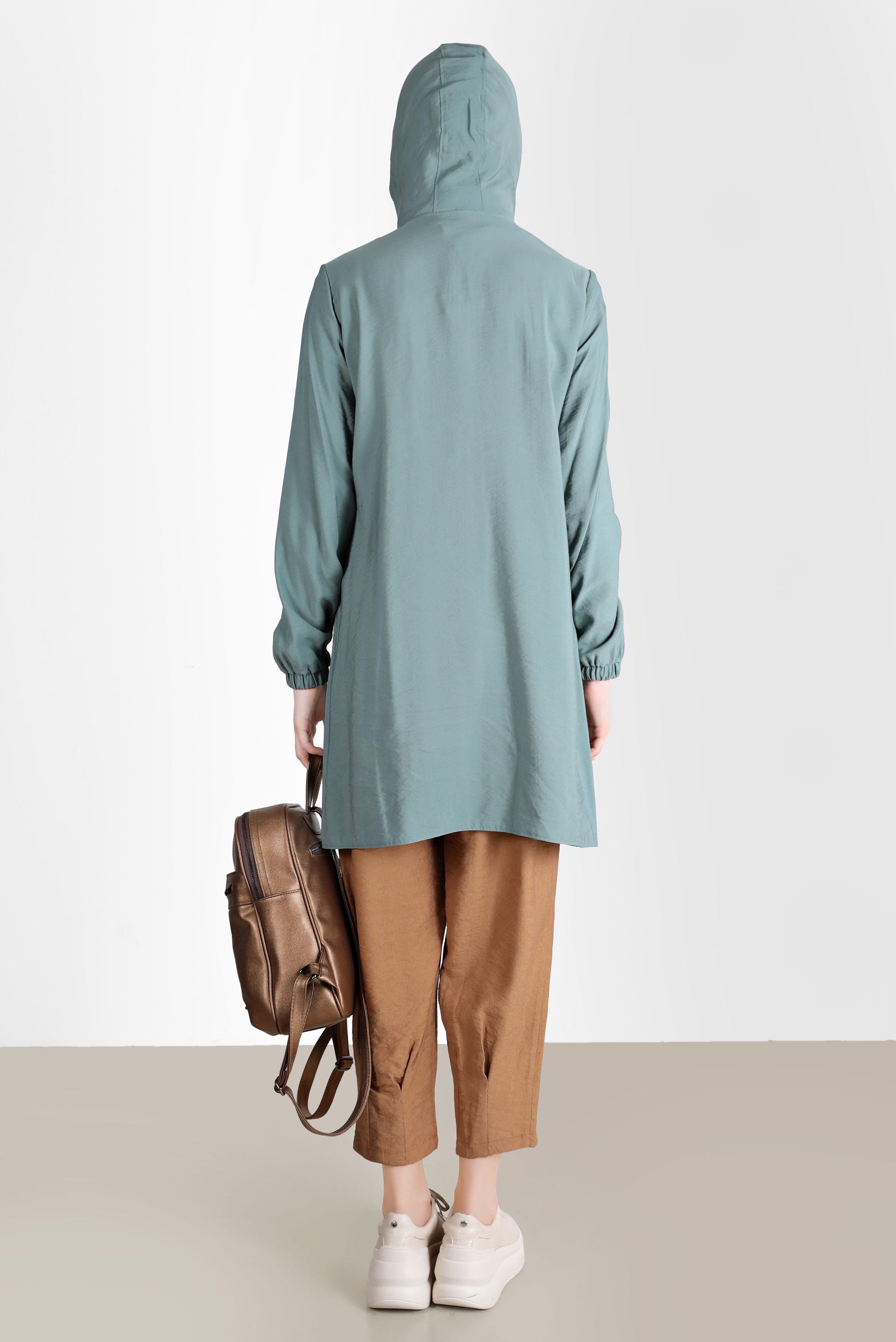 Tesettür giyim KAHVE PİLİSE DETAYLI PANTOLON 70381 