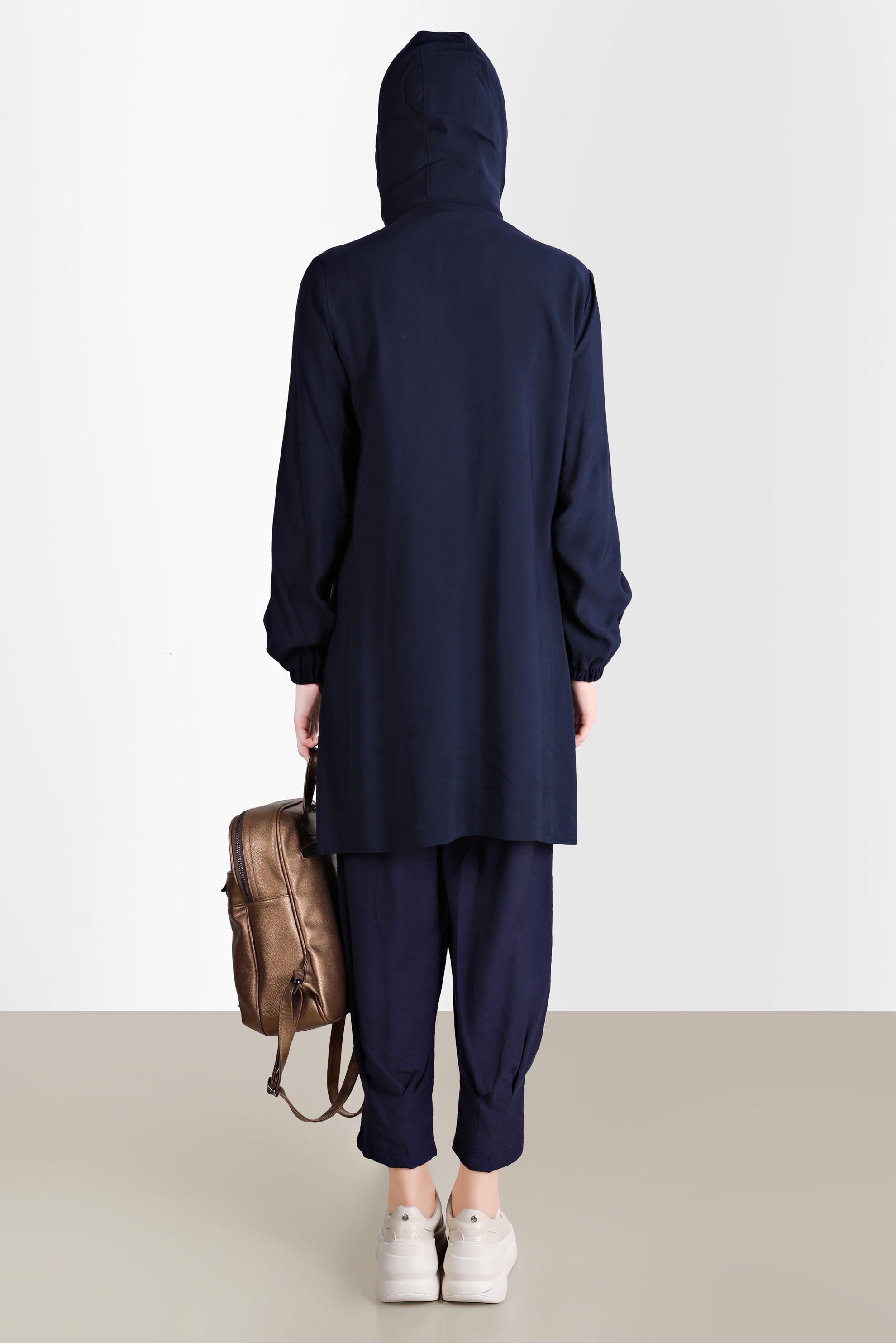 Tesettür giyim LACİVERT PİLİSE DETAYLI PANTOLON 70381 