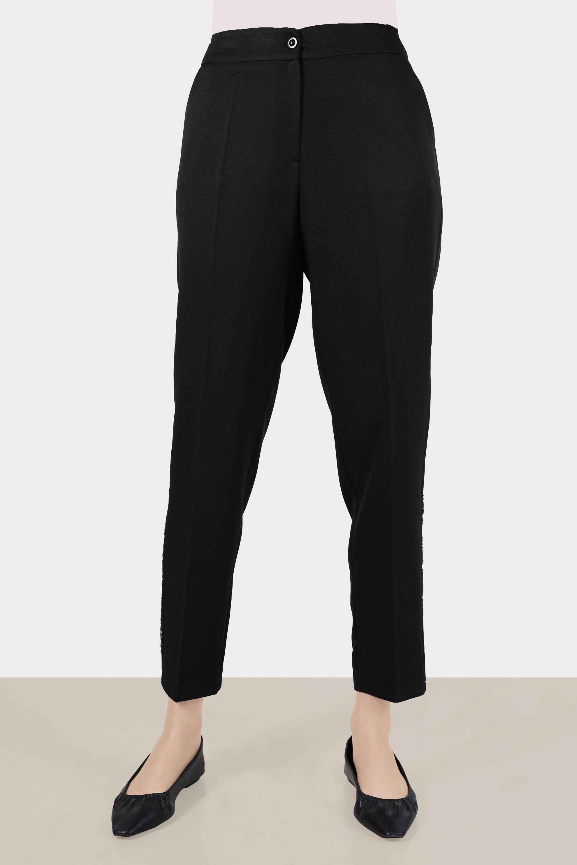 Tesettür giyim SİYAH NAKIŞLI PANTOLON 70382