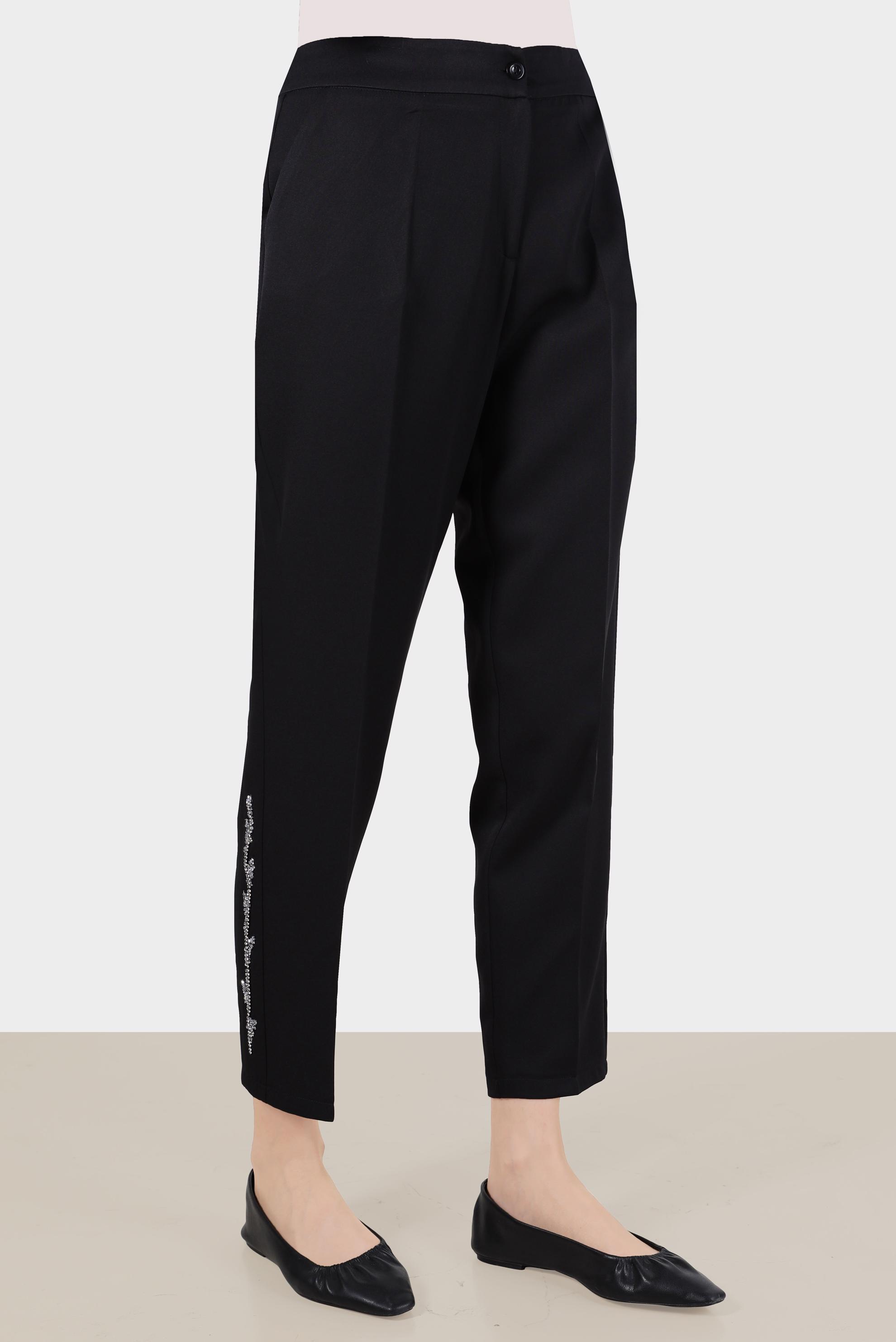 Tesettür giyim SİYAH NAKIŞLI PANTOLON 70382