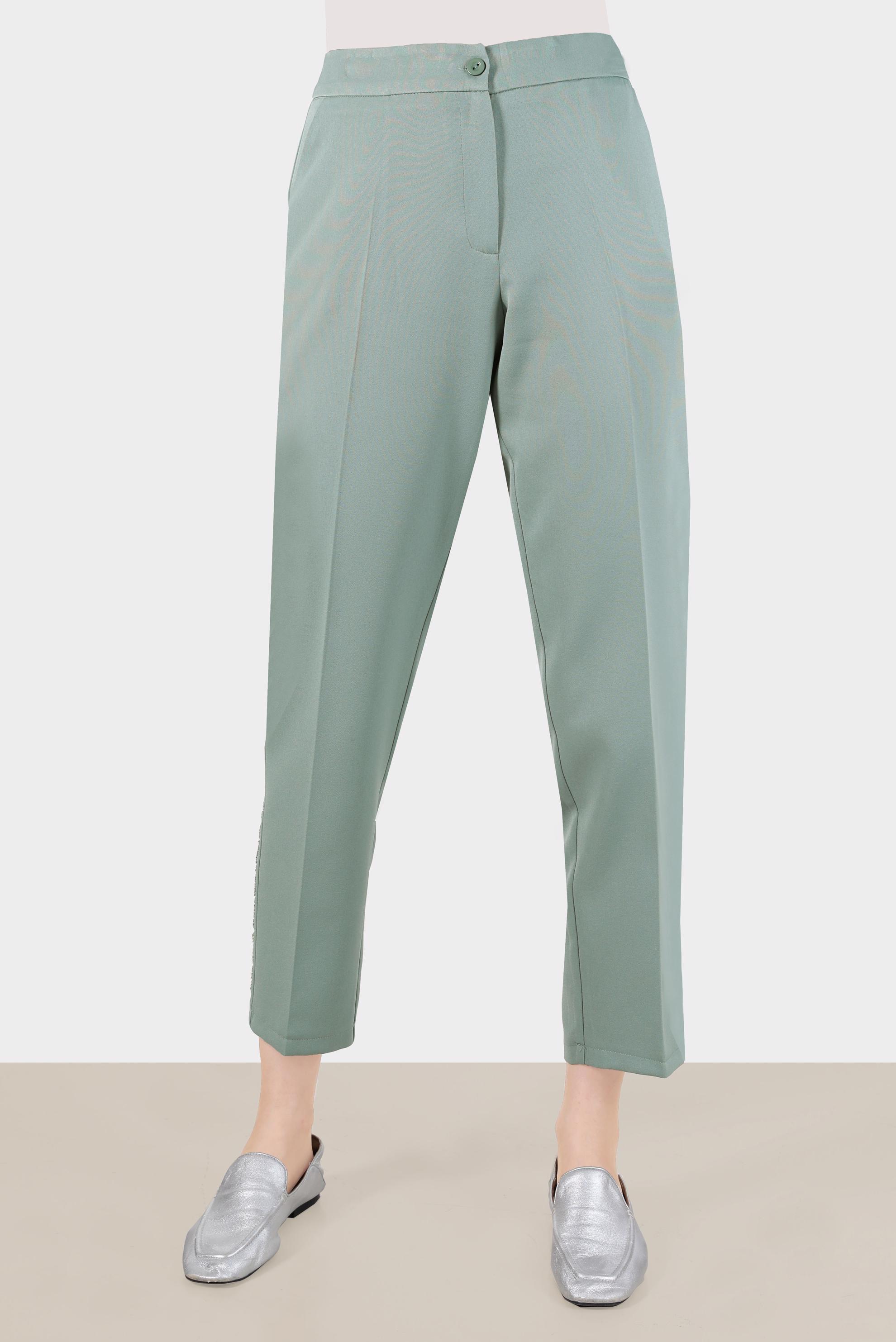 Tesettür giyim YEŞİL NAKIŞLI PANTOLON 70382