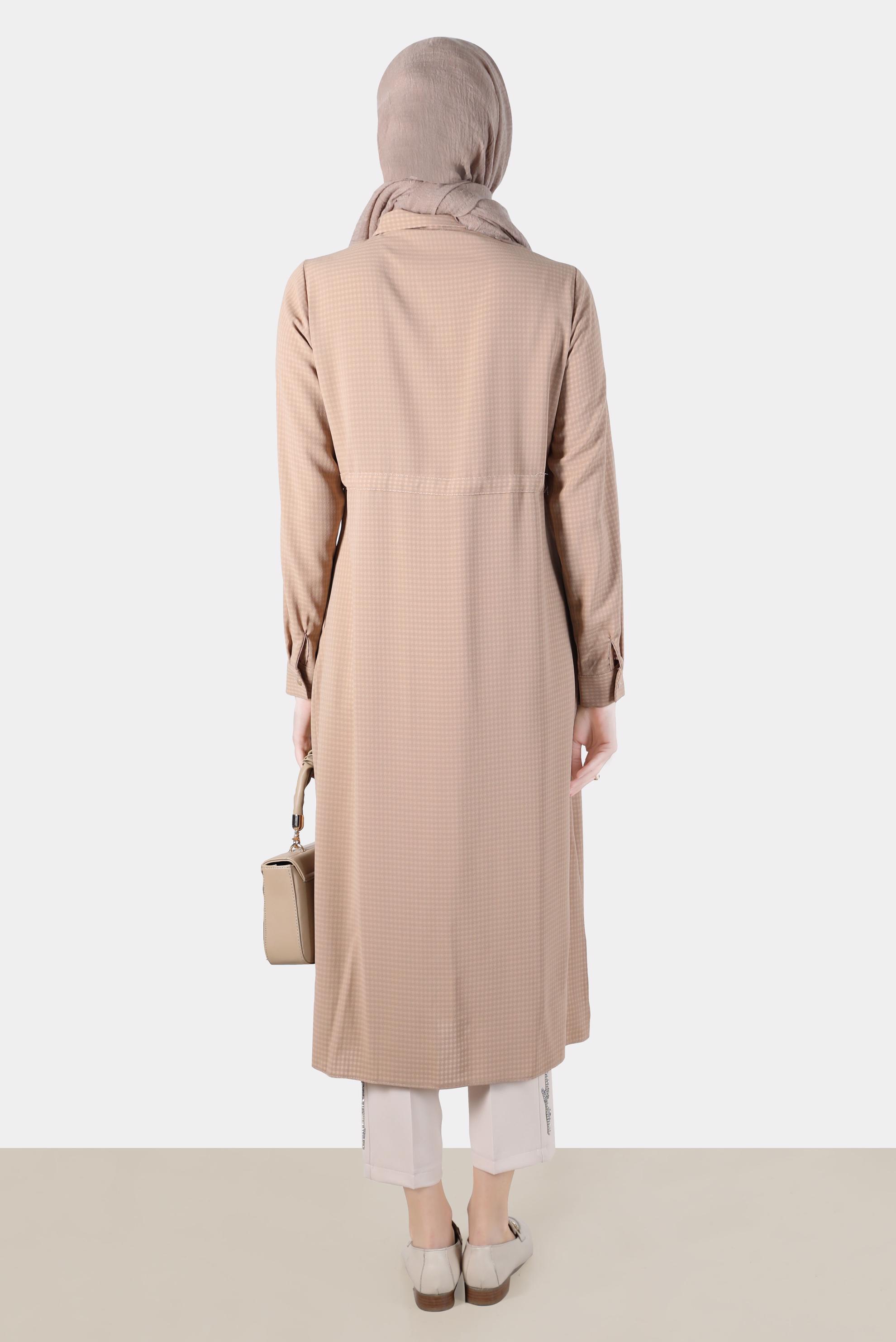 Tesettür giyim EKRU NAKIŞLI PANTOLON 70382