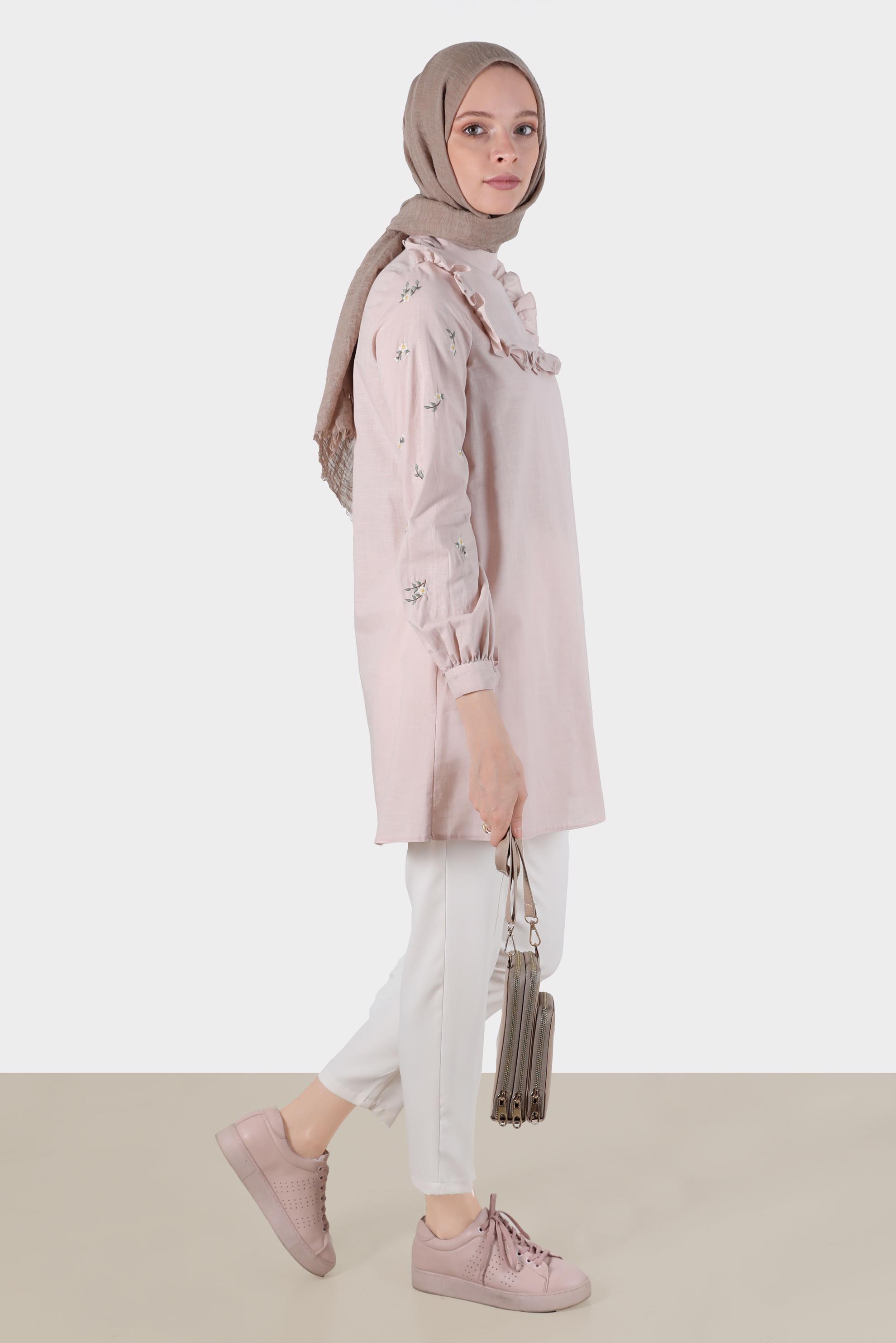 Hijab clothing WHITE ZIPPER DETAIL TROUSERS 70383 