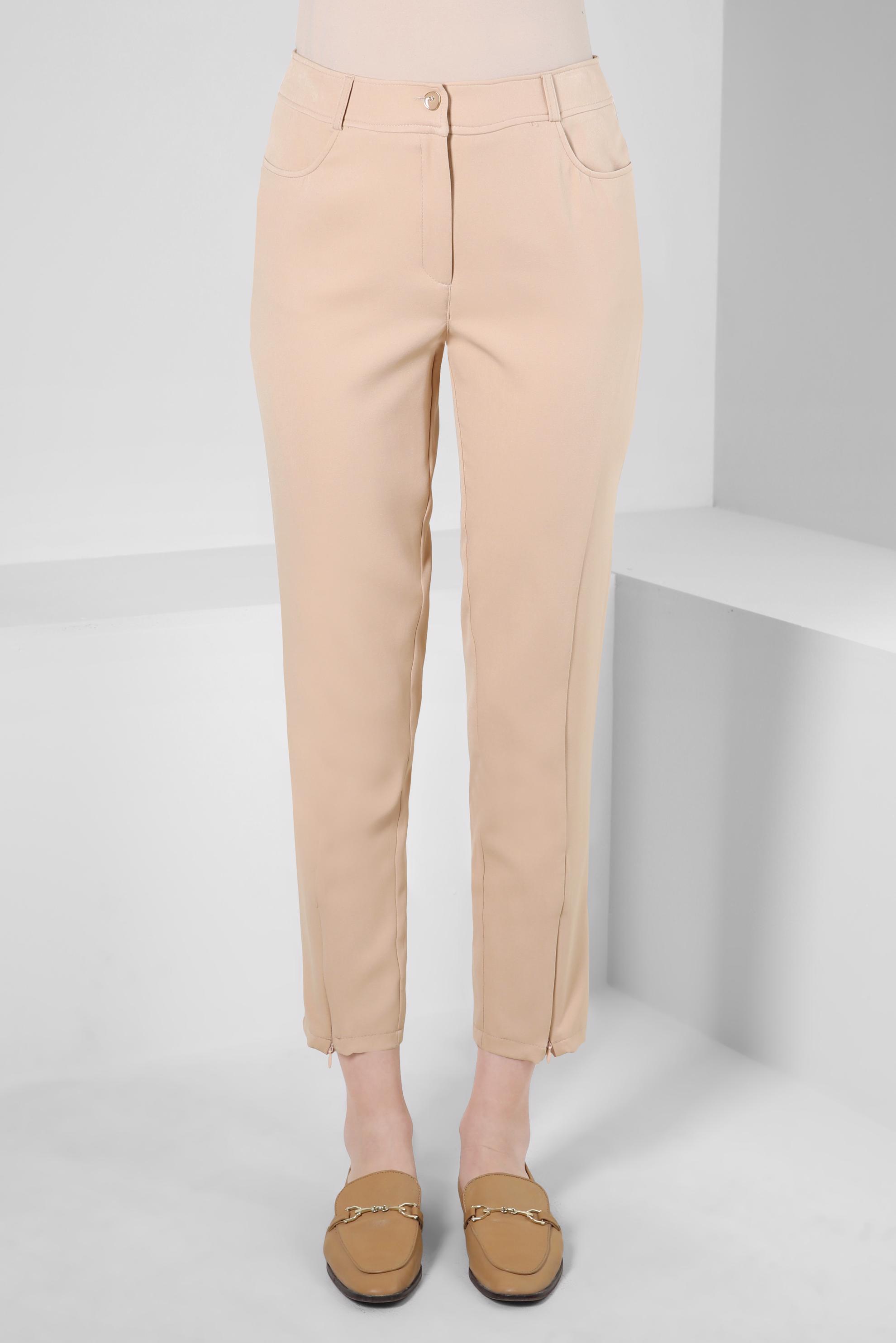 Tesettür giyim BEJ FERMUAR DETAYLI PANTOLON 70383 