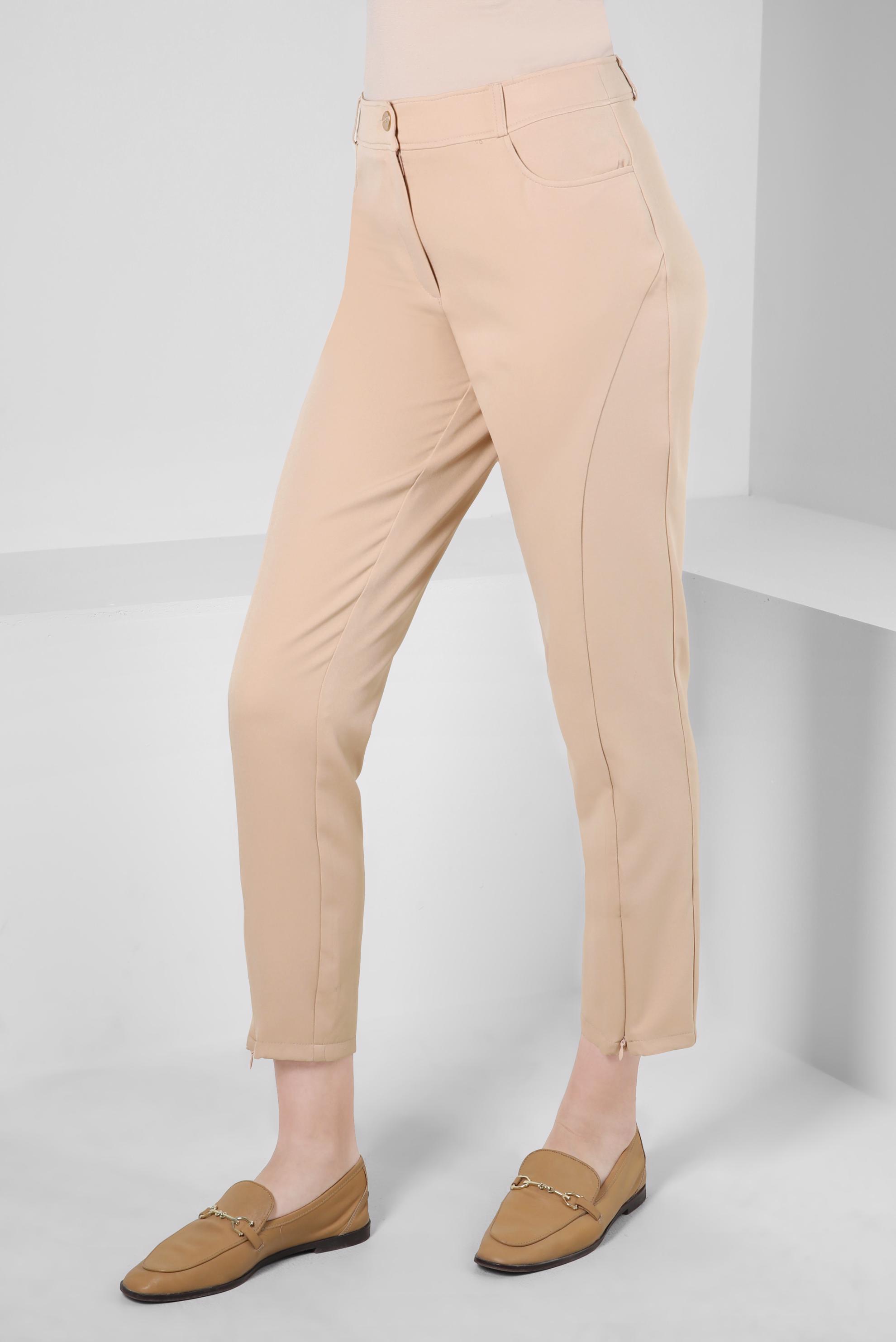 Tesettür giyim BEJ FERMUAR DETAYLI PANTOLON 70383 