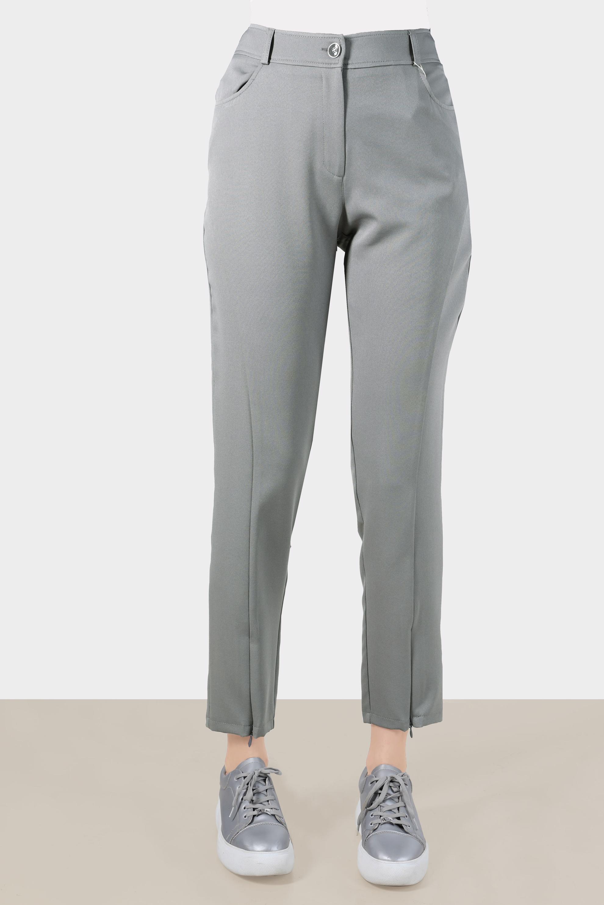 Tesettür giyim GRİ FERMUAR DETAYLI PANTOLON 70383 