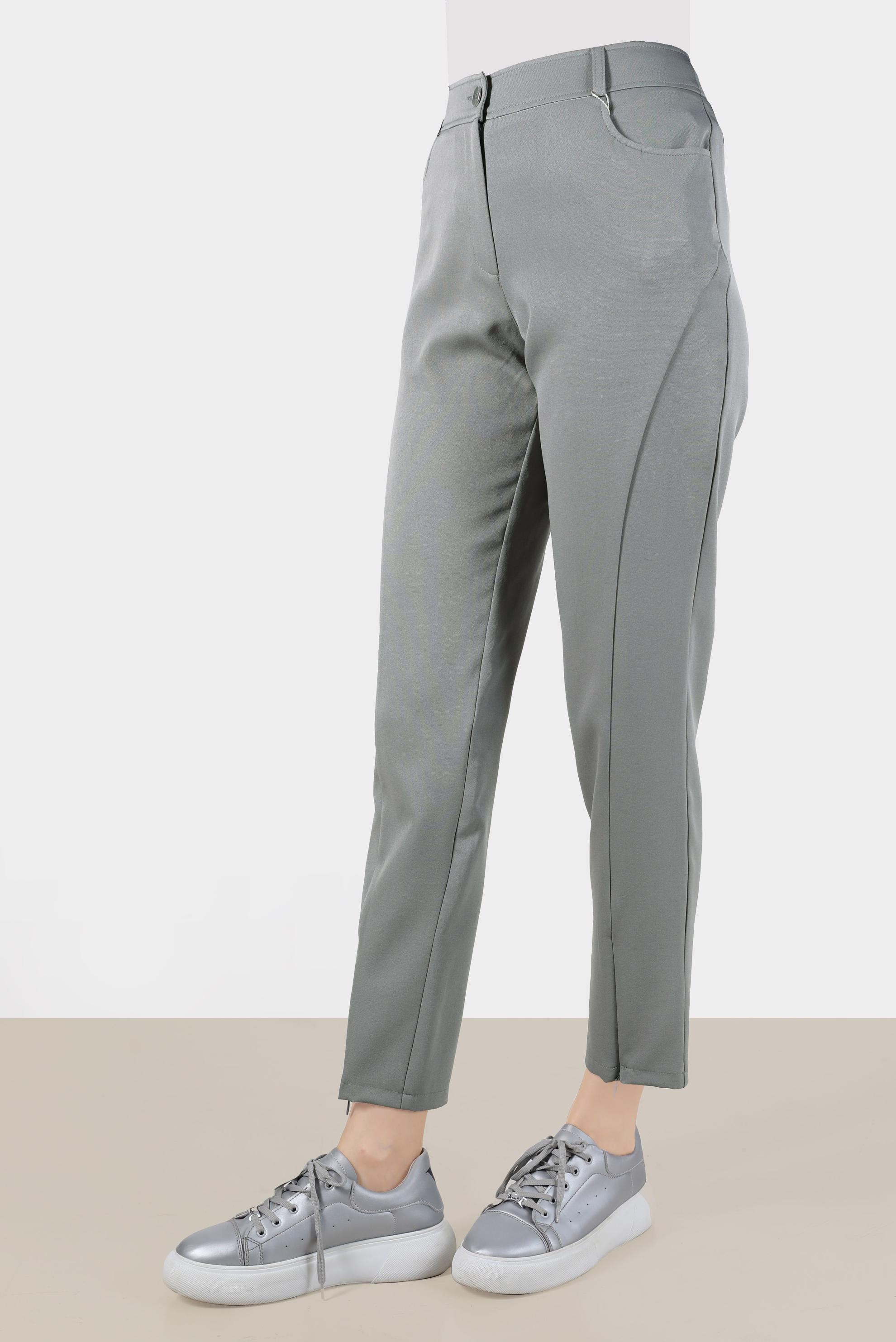 Tesettür giyim GRİ FERMUAR DETAYLI PANTOLON 70383 