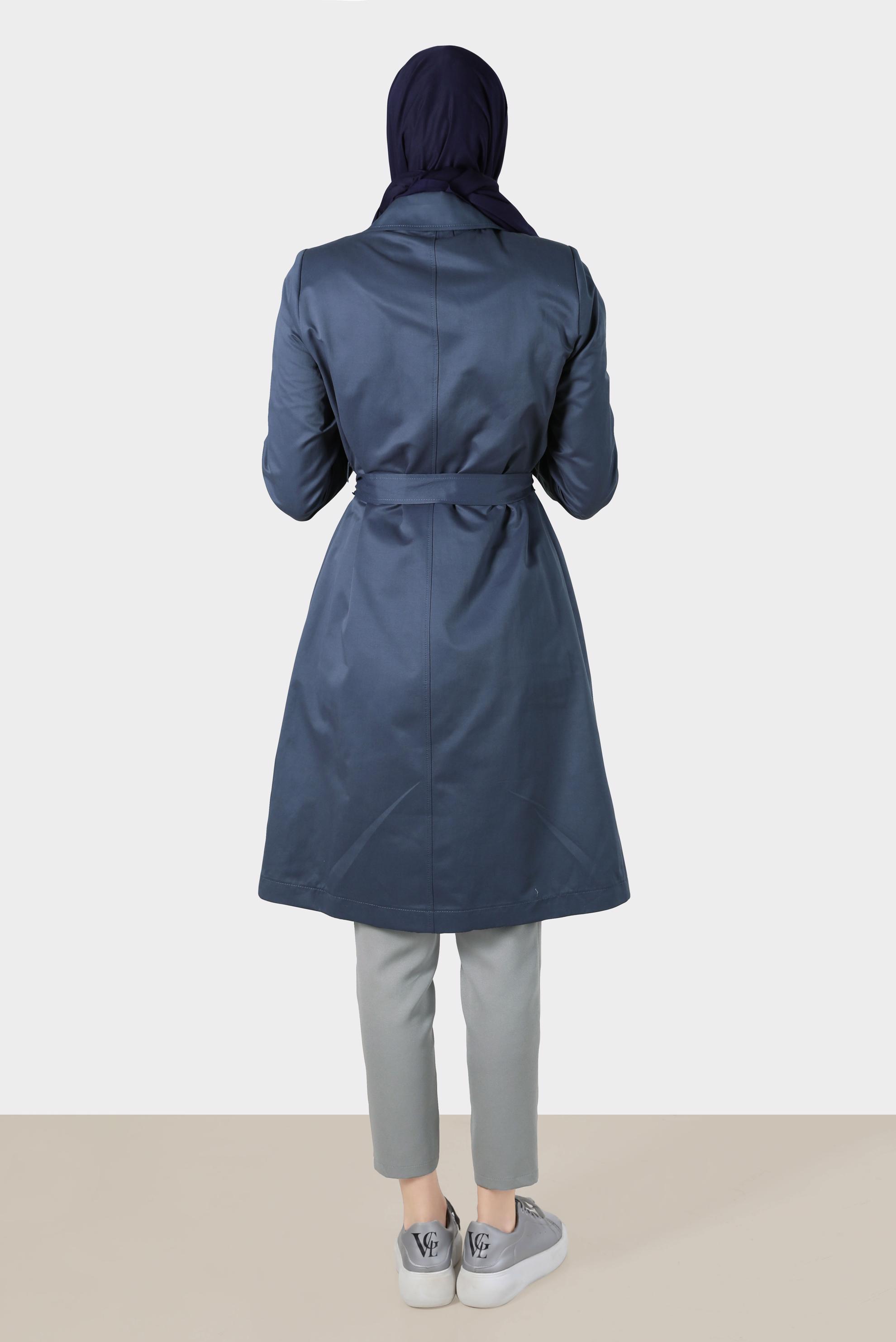 Tesettür giyim GRİ FERMUAR DETAYLI PANTOLON 70383 